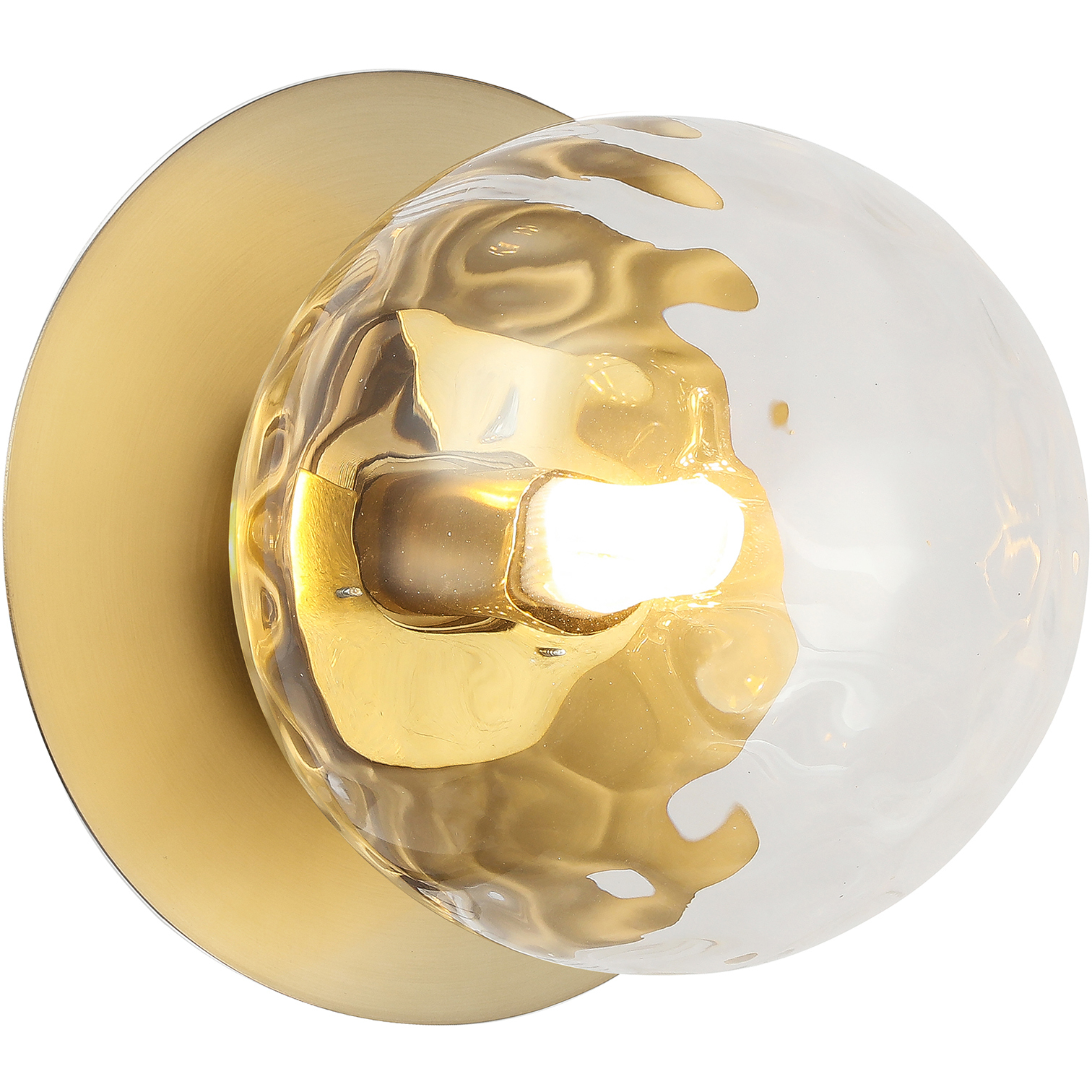 Burlat Wall Sconce Wall Light in Aged Brass, Clear