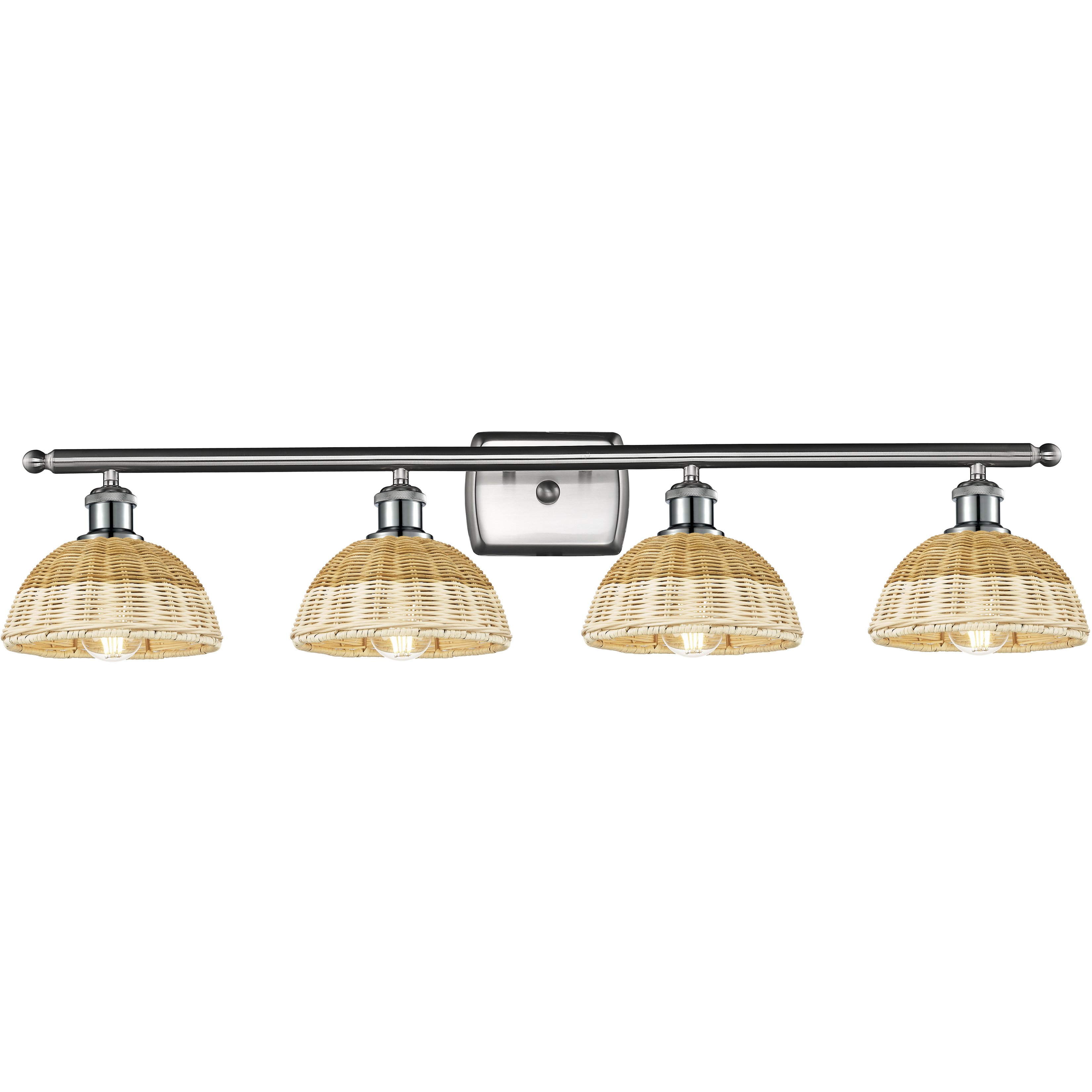 Ballston Bristol Natural II 4 Light 37.5 inch Brushed Satin Nickel Bath Vanity Light Wall Light