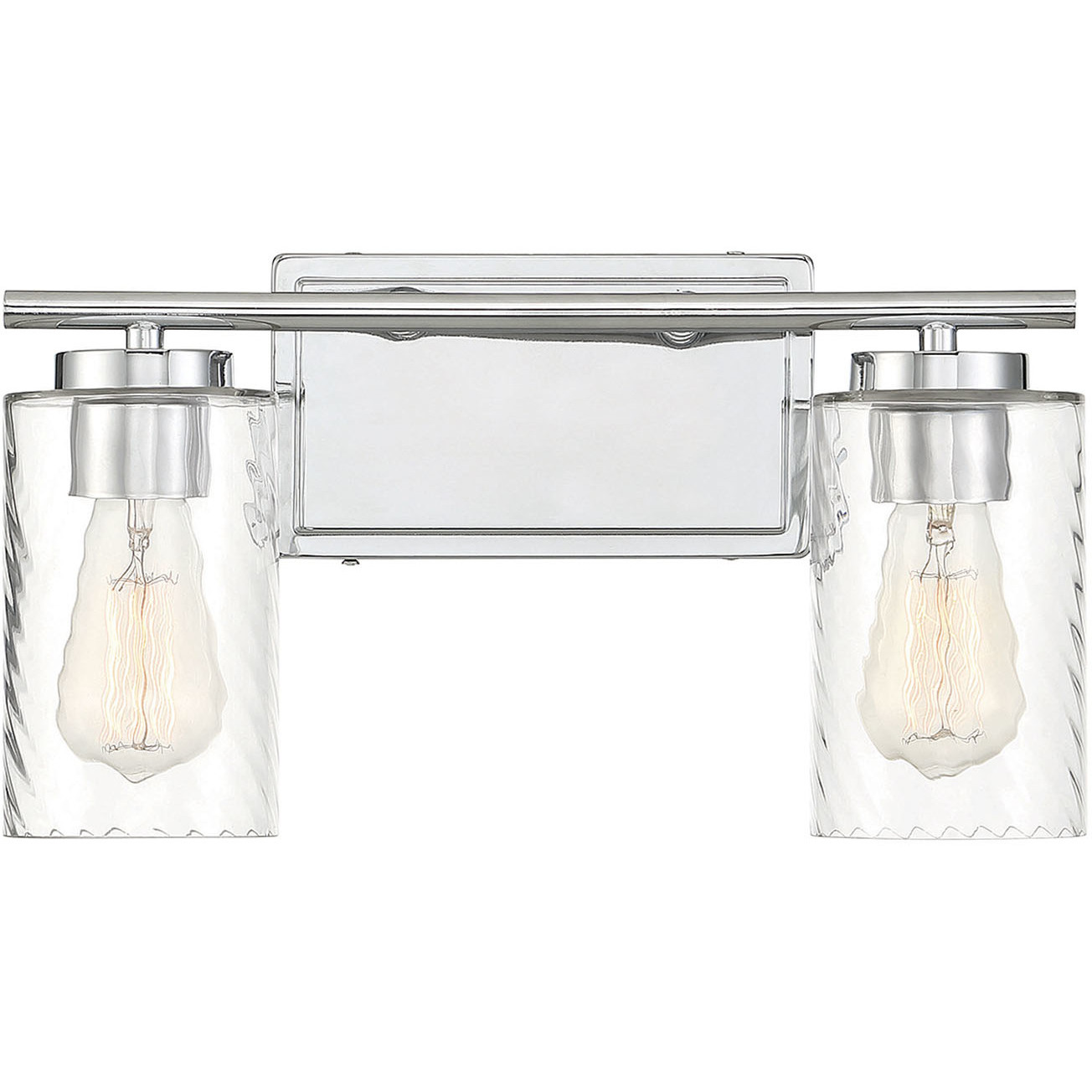 Transitional 2 Light 15 inch Chrome Bathroom Vanity Light Wall Light