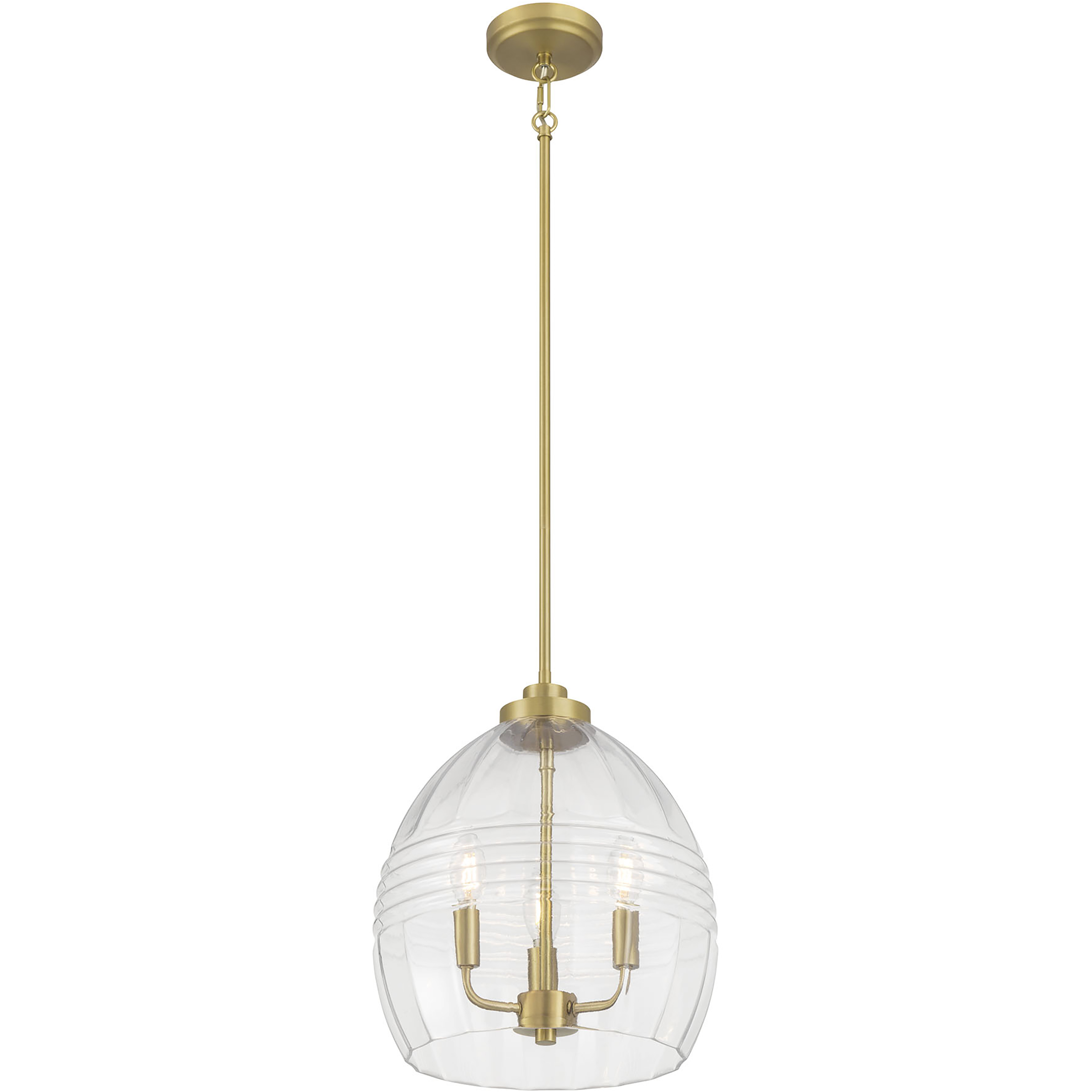 Miravelle 3 Light 13 inch Vintage Brass Pendant Ceiling Light