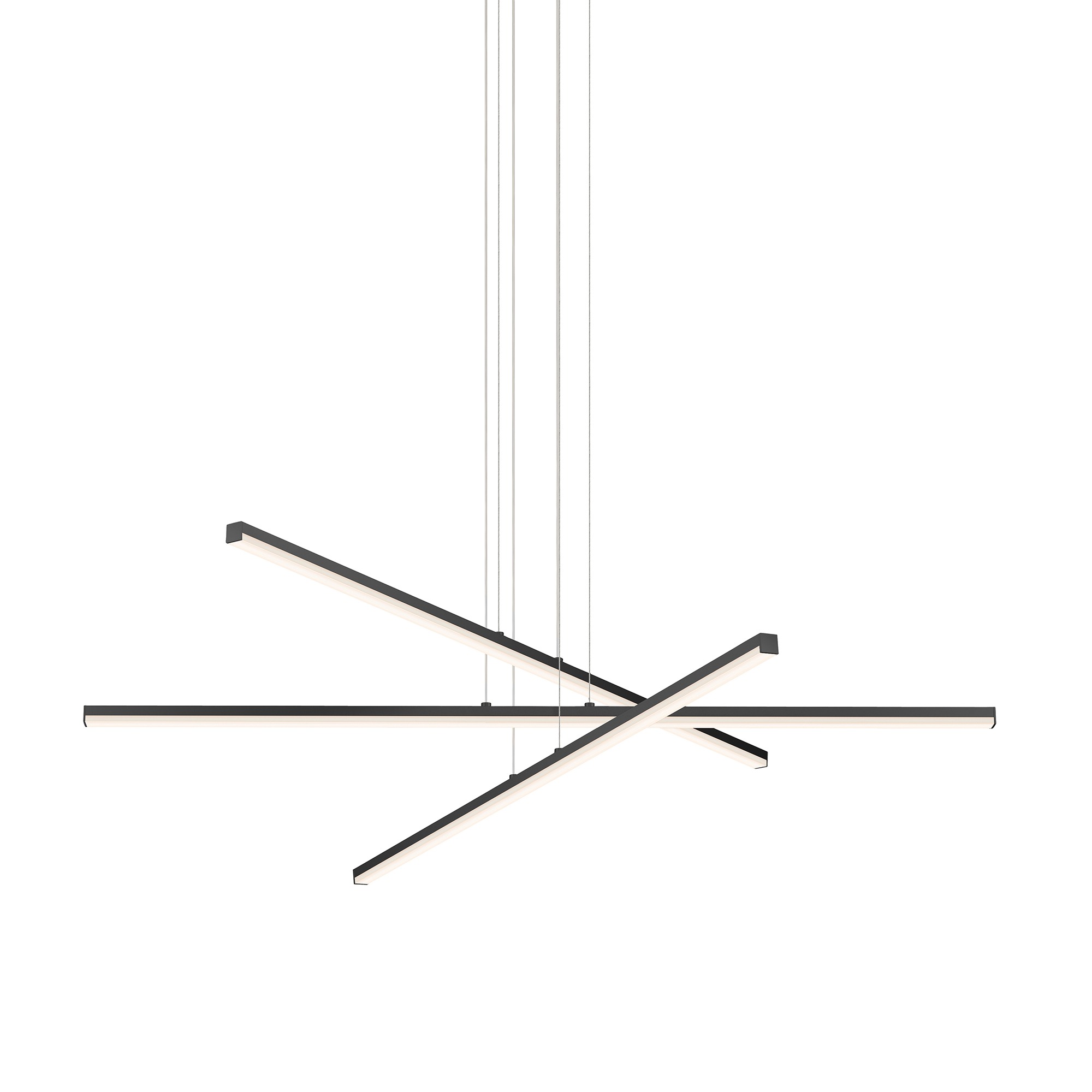 Stix LED 40 inch Satin Black Chandelier Ceiling Light