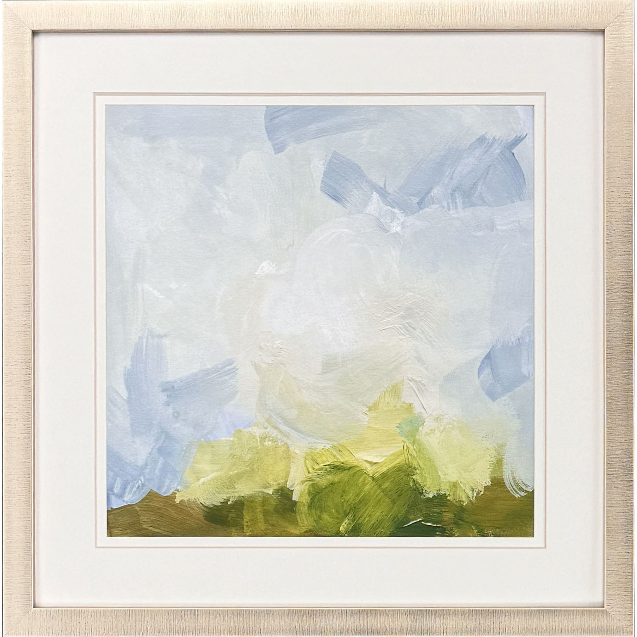 Springtide Palette Blue and Green and White Framed Art