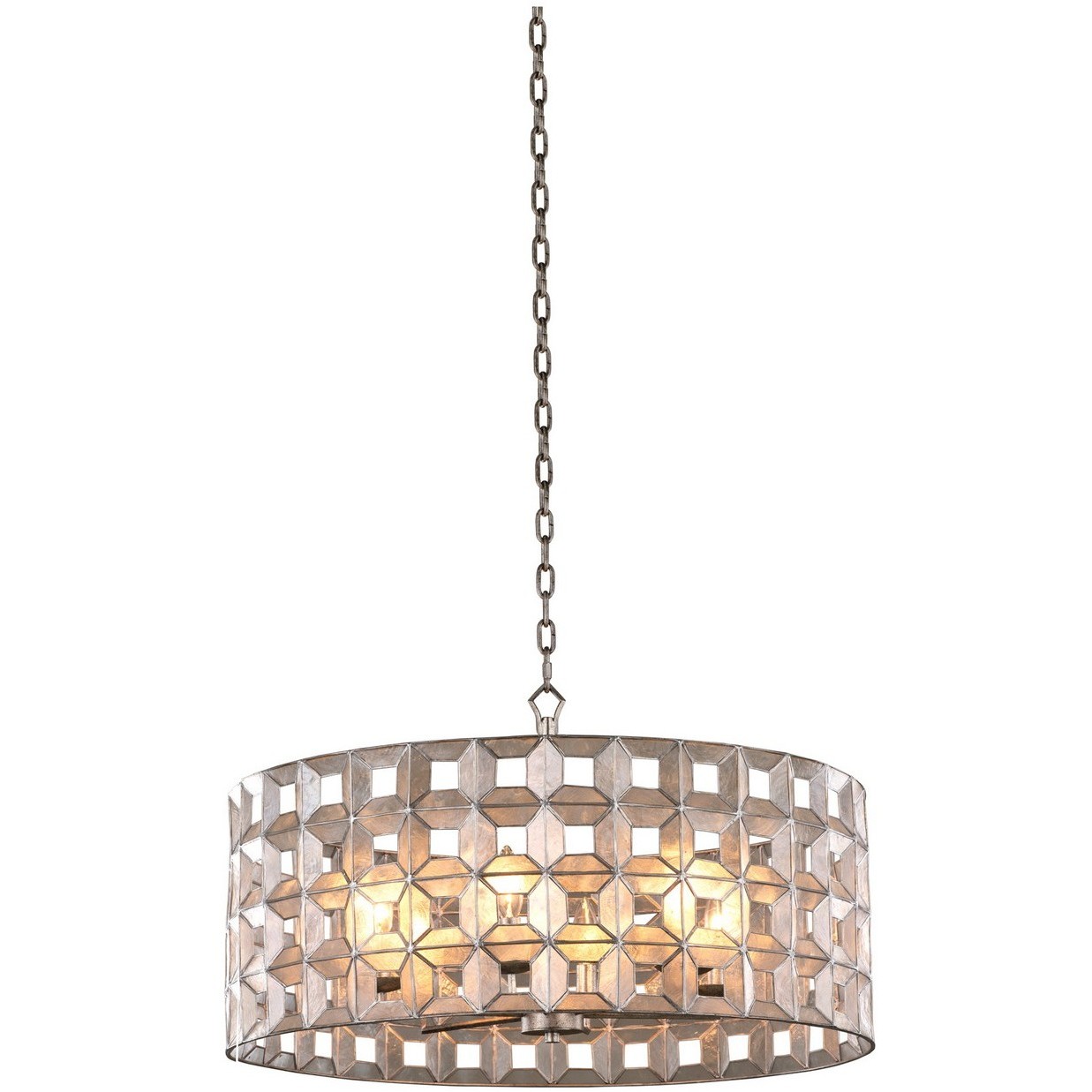 Prado 6 Light 26 inch Oxidized Silver Leaf Pendant Chandelier Ceiling Light