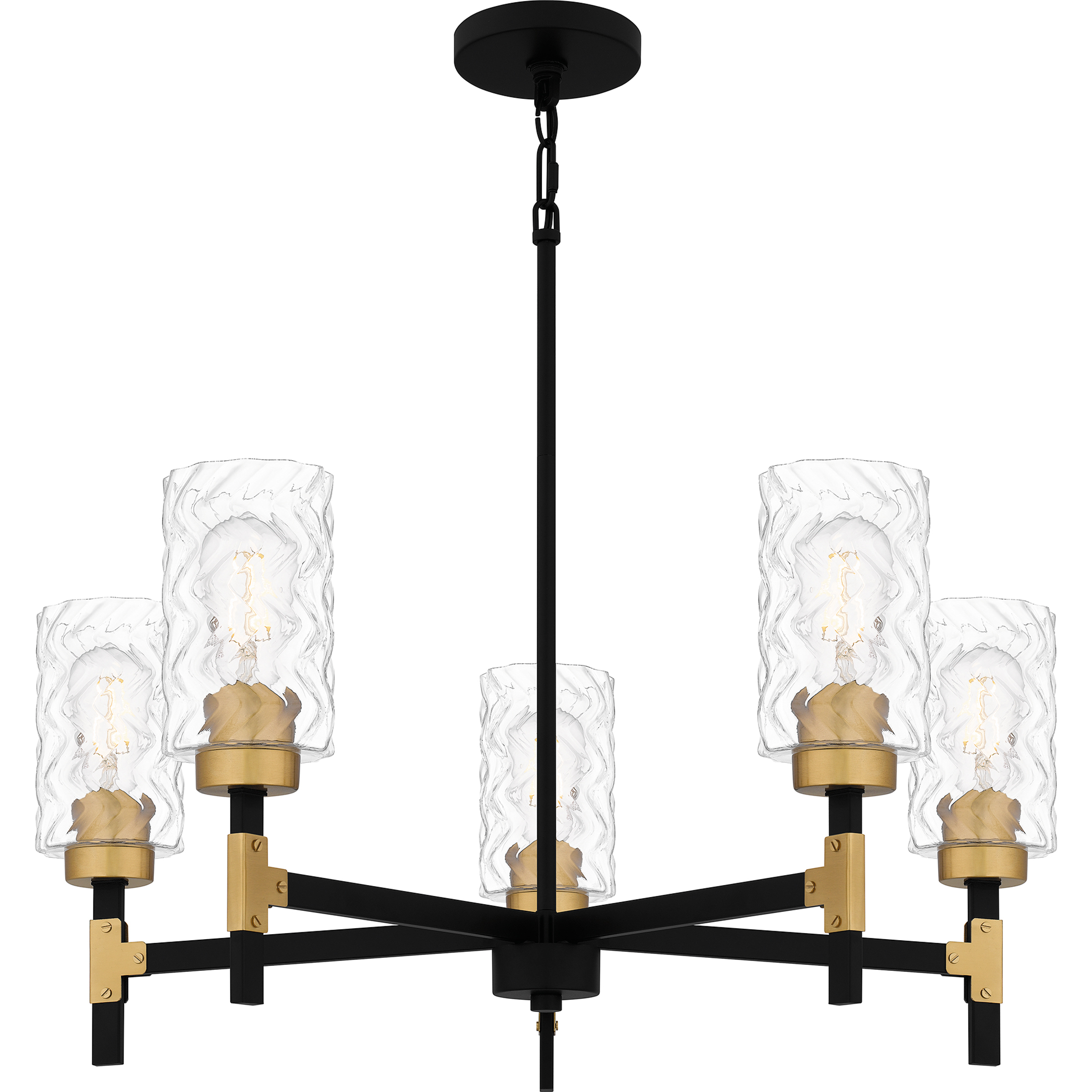Carly 5 Light 28 inch Matte Black Chandelier Ceiling Light