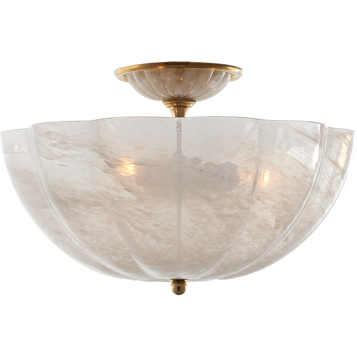AERIN Rosehill 3 Light 16 inch Hand-Rubbed Antique Brass Semi-Flush Mount Ceiling Light