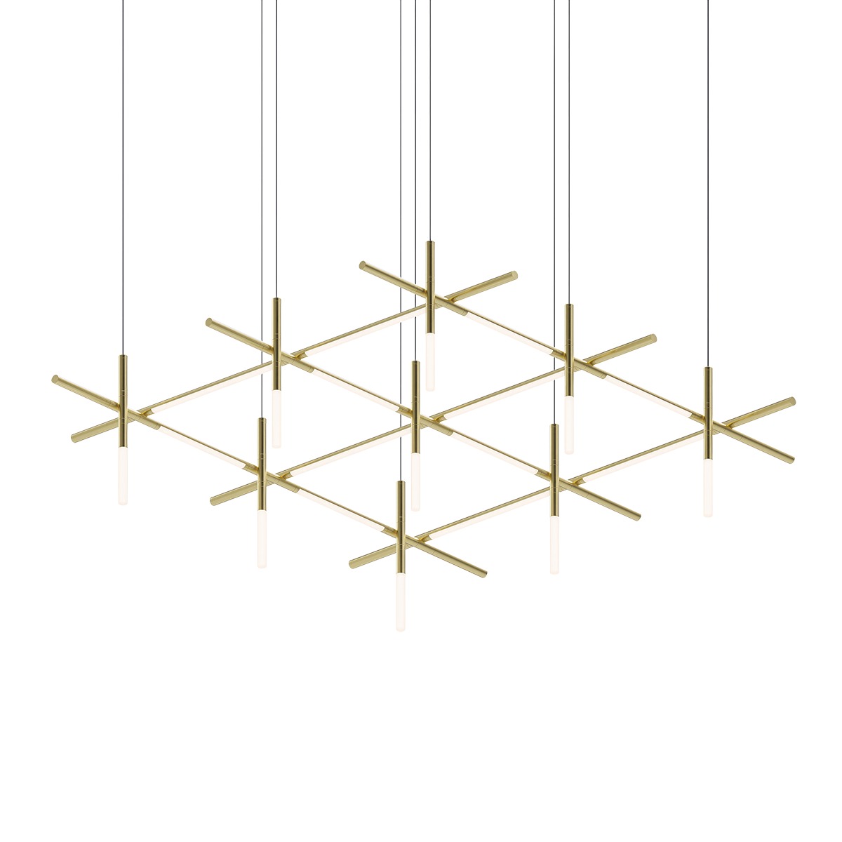 Labyrinth LED 74.25 inch Brass Chandelier Ceiling Light