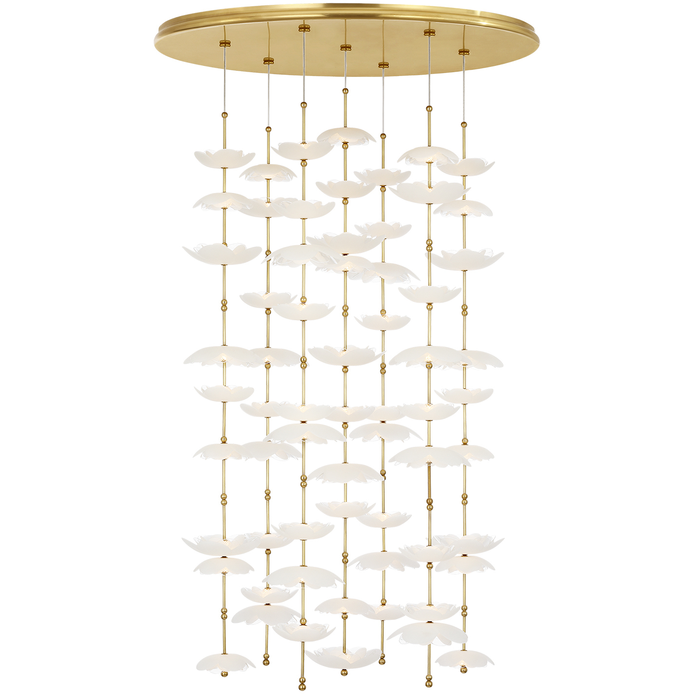 Barbara Barry Petaluma LED 32 inch Soft Lacquered Brass Cascading Chandelier Ceiling Light