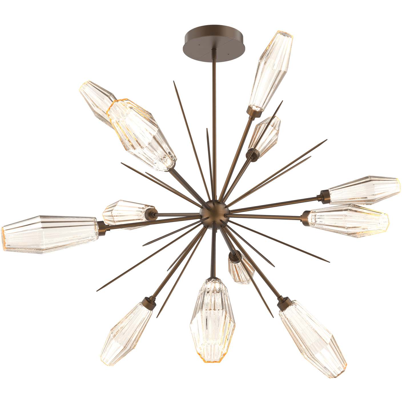Aalto LED Flat Bronze Chandelier Ceiling Light, Starburst