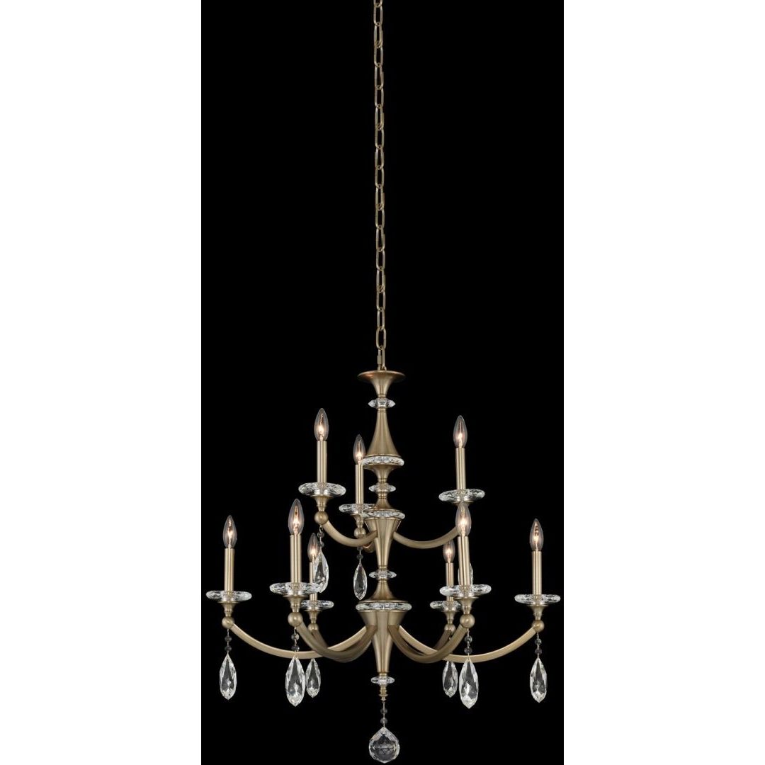 Floridia 9 Light 31 inch Matte Brushed Champagne Gold Chandelier Ceiling Light
