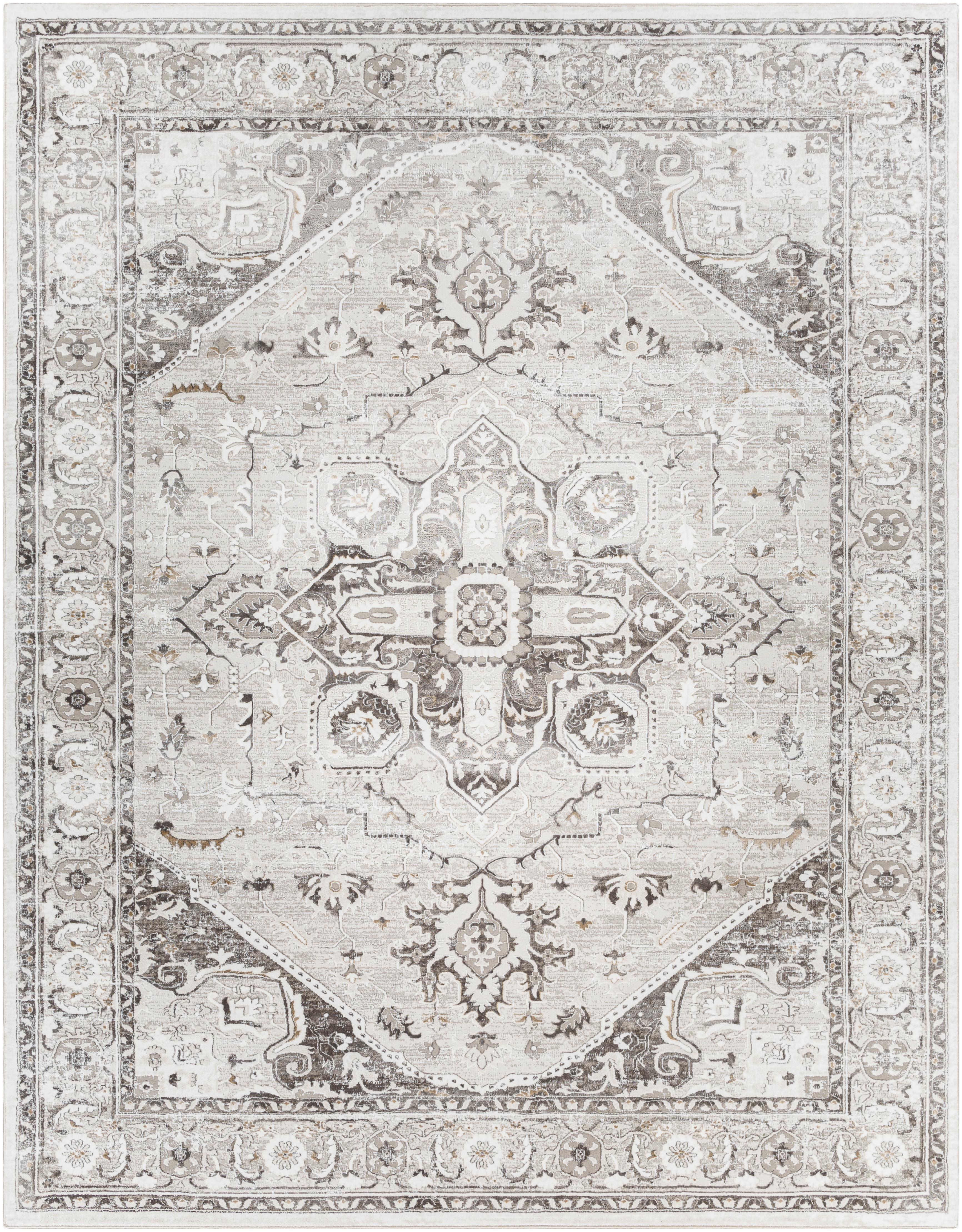 Allegro 120 X 94 inch Light Grey Rug, Rectangle