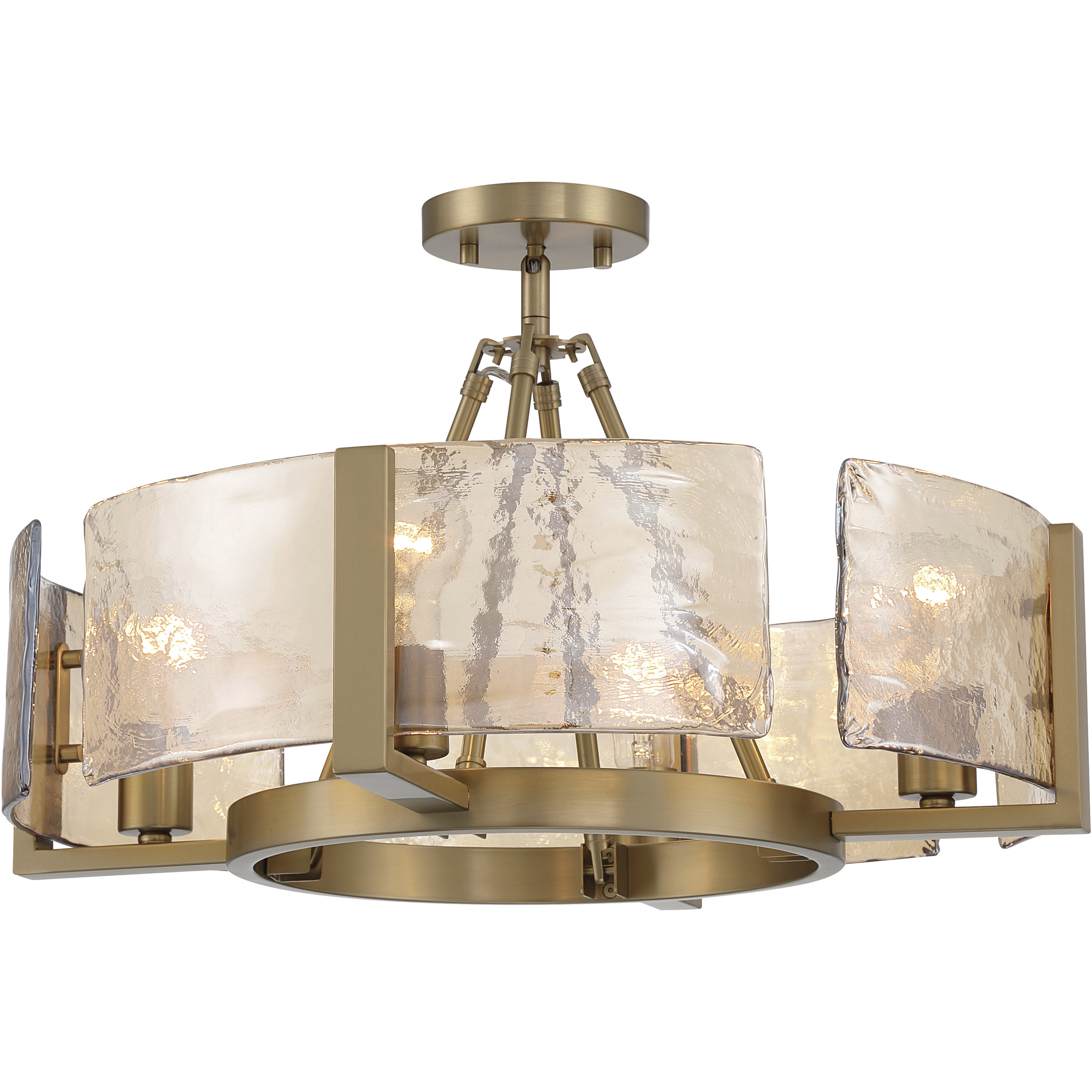 Aenon 4 Light 22 inch Brushed Champagne Brass Semi-Flush Mount Ceiling Light
