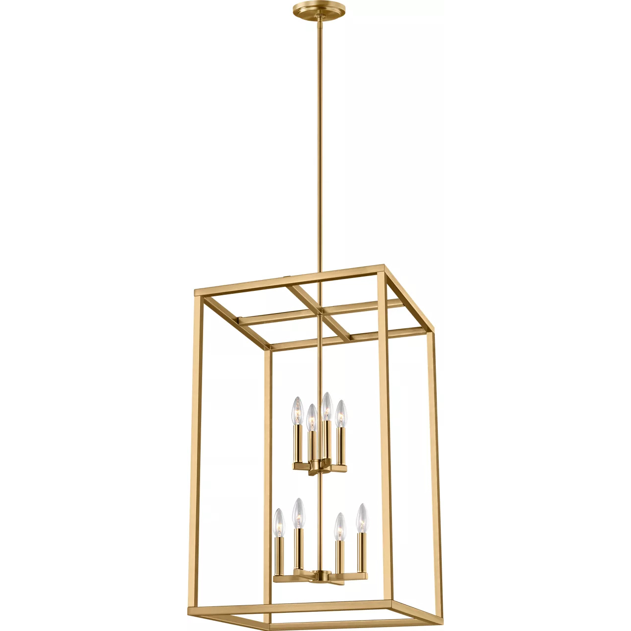 Moffet Street 8 Light 19 inch Satin Brass Foyer Pendant Ceiling Light, Large