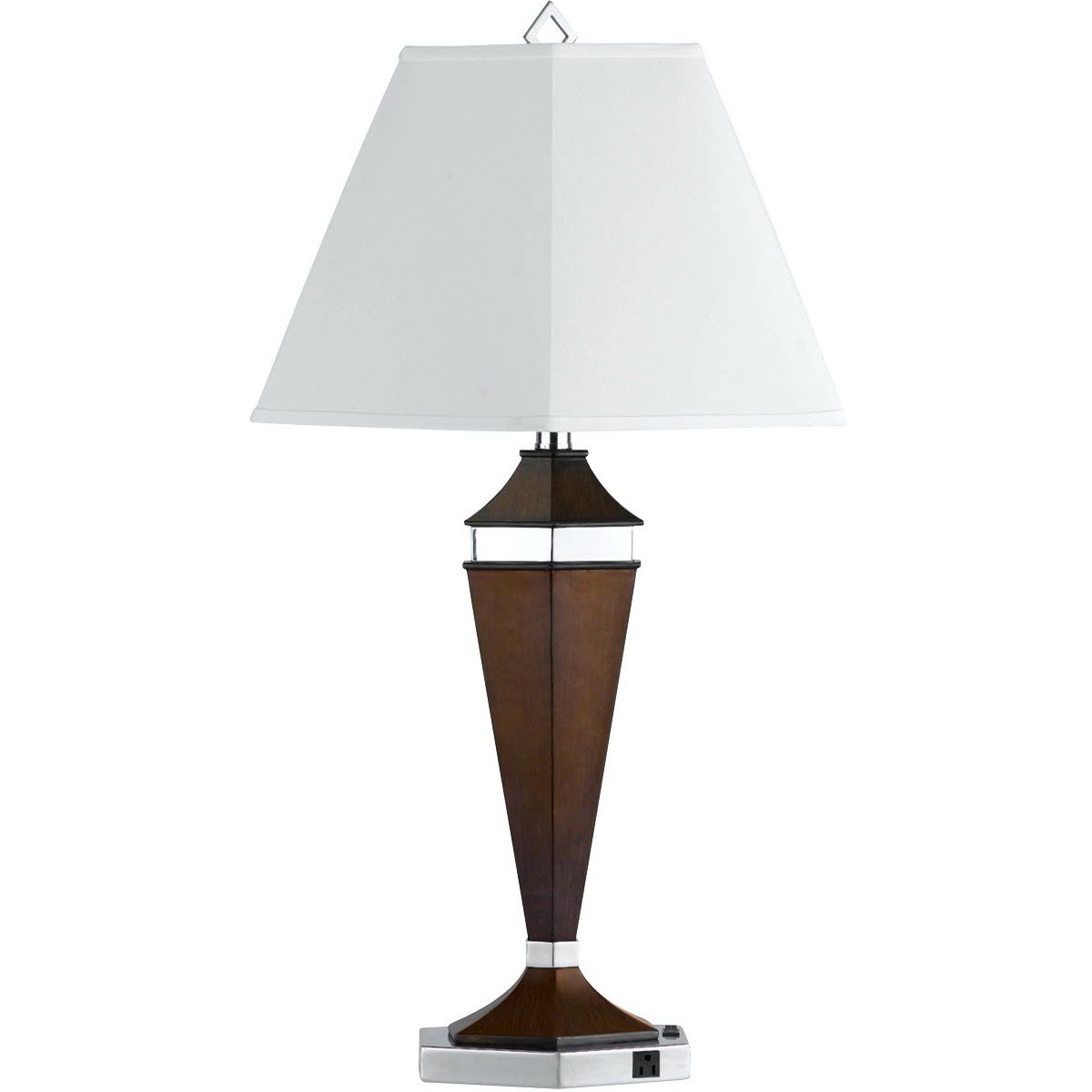 Hotel 30 inch 100 watt Brushed Steel and Espresso Table Lamp Portable Light