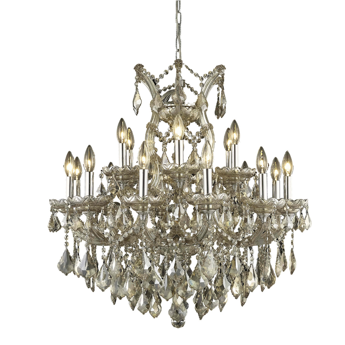 Maria Theresa 19 Light 30 inch Golden Teak Dining Chandelier Ceiling Light in Royal Cut