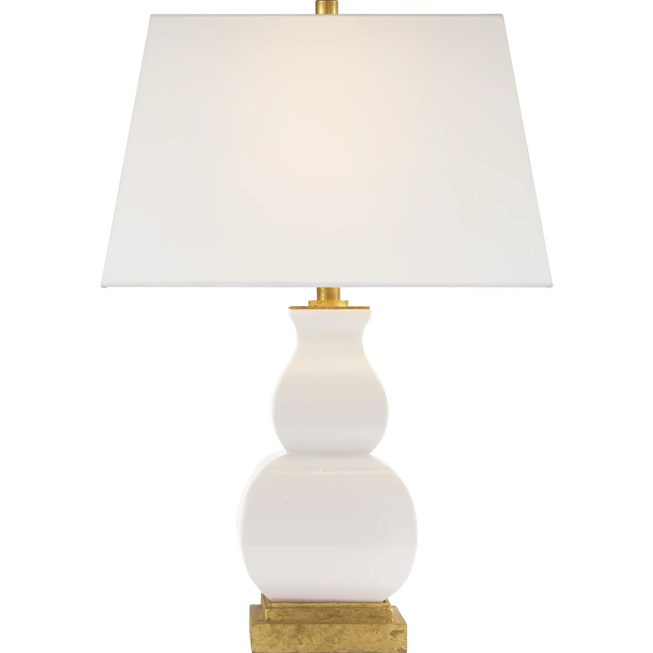 Chapman & Myers Fang Gourd 27 inch 150 watt Ivory Crackle Ceramic Table Lamp Portable Light in Linen