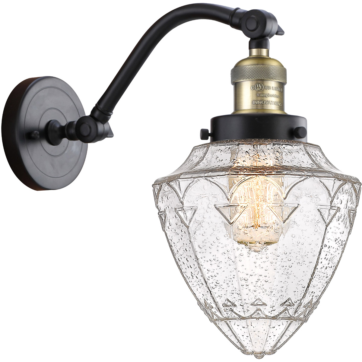 Franklin Restoration Bullet LED 7 inch Black Antique Brass Sconce Wall Light