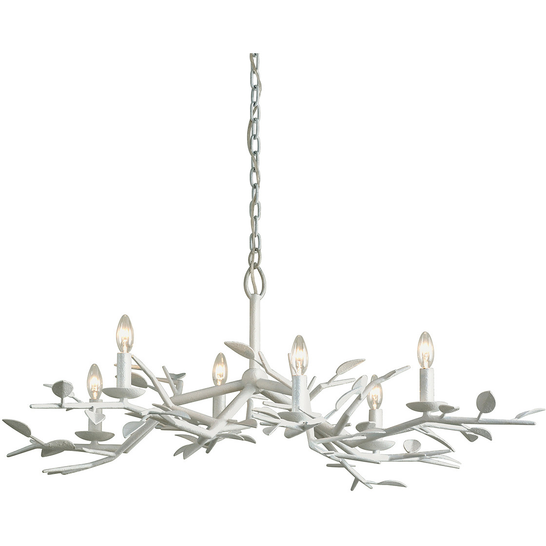 Aubrey 6 Light 42 inch Gesso White Chandelier Ceiling Light