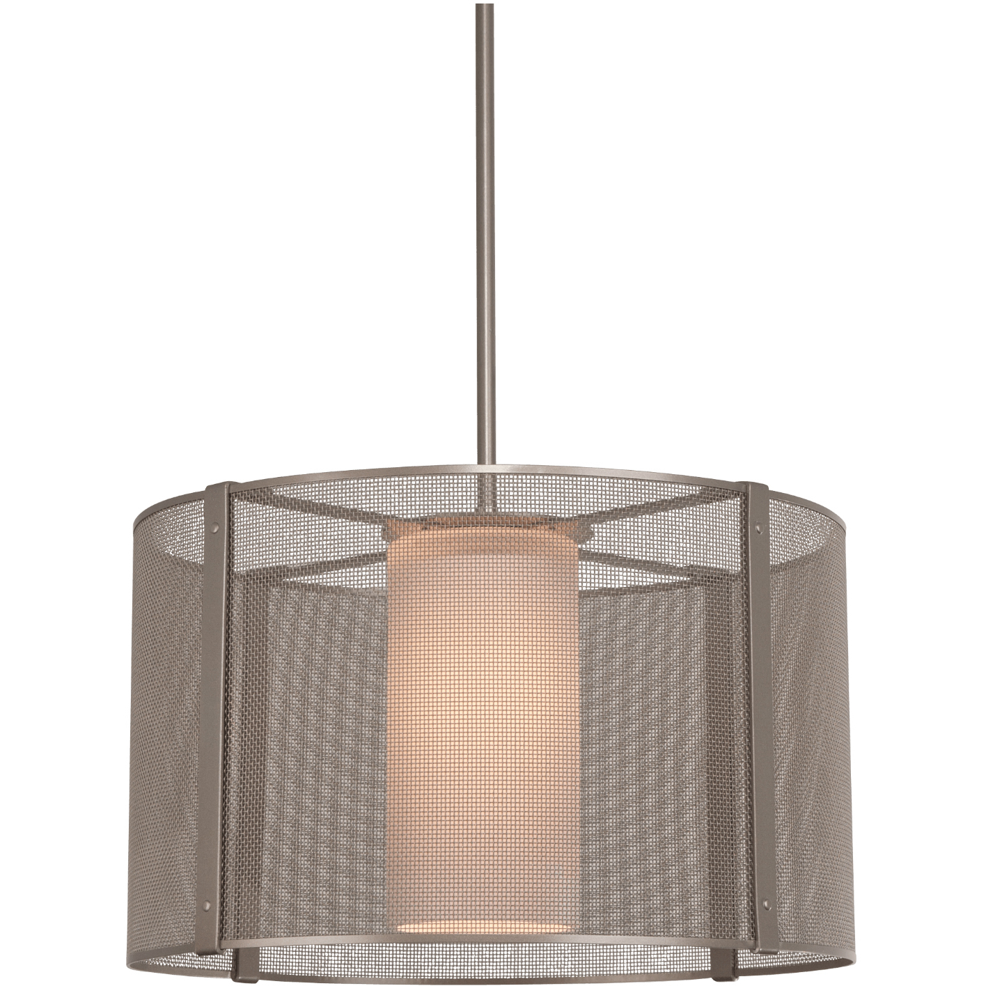 Uptown Mesh LED 18.3 inch Burnished Bronze Chandelier Ceiling Light, Drum