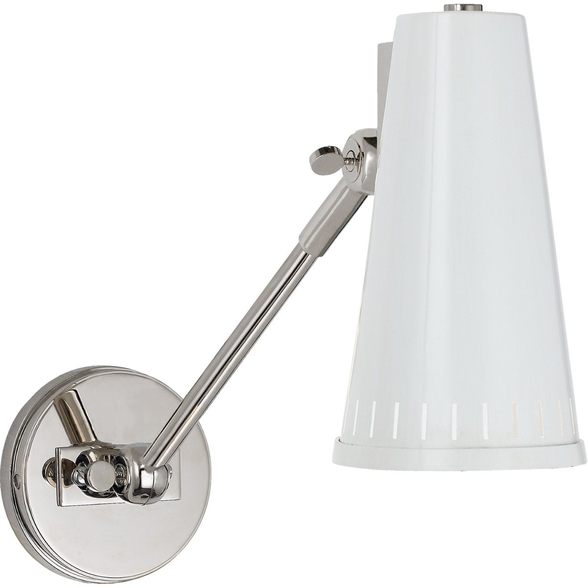 Thomas O'Brien Antonio 1 Light 4.5 inch Polished Nickel Adjustable One Arm Wall Lamp Wall Light in Antique White