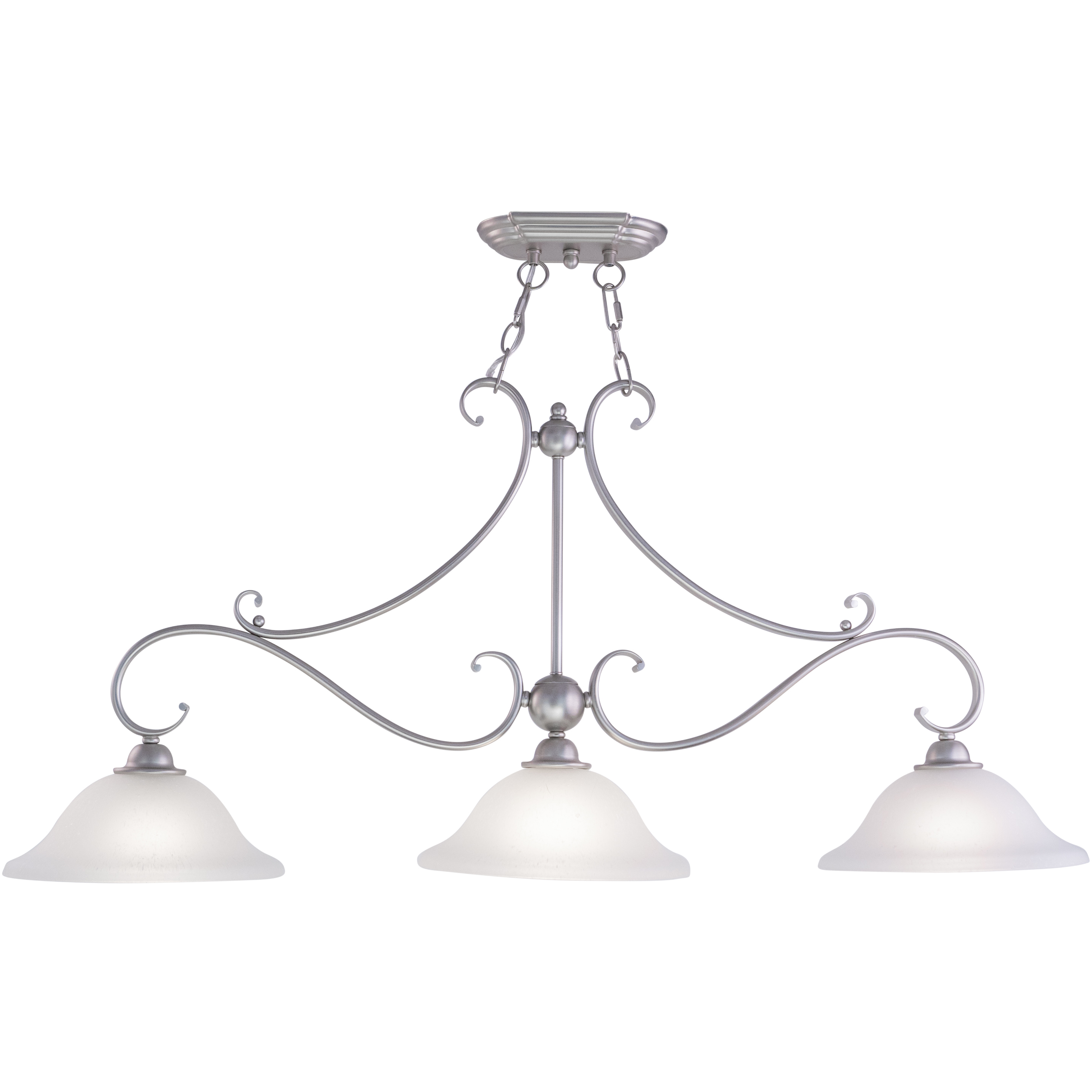 Monrovia LED 43.75 inch Brushed Nickel Linear Chandelier Ceiling Light