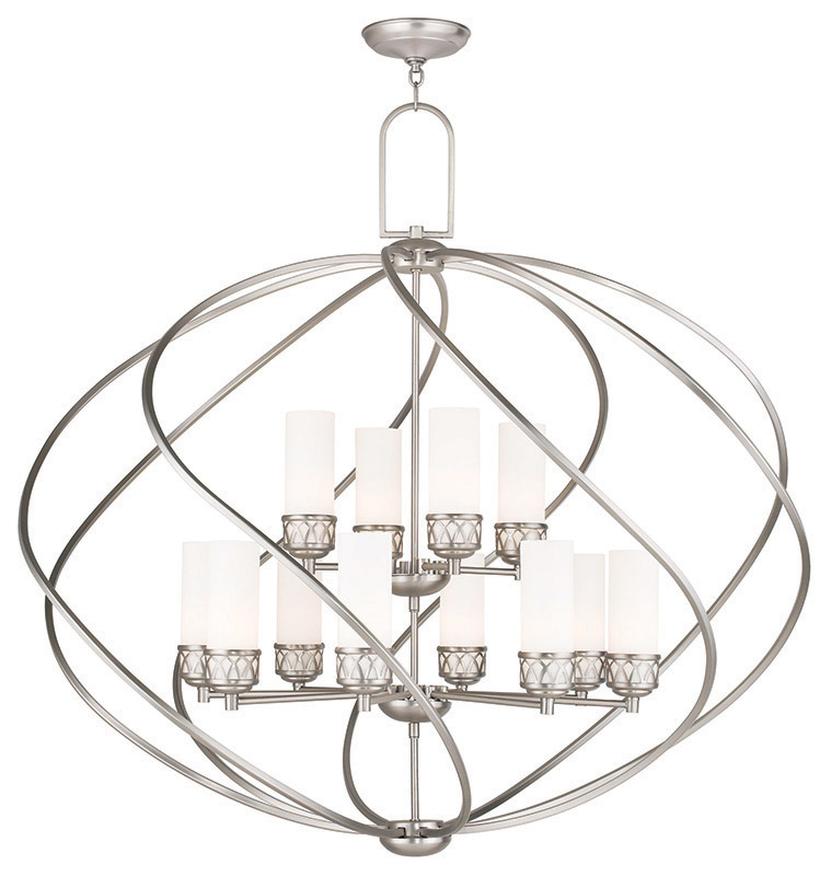 Westfield 12 Light 42 inch Brushed Nickel Grande Foyer Chandelier Ceiling Light