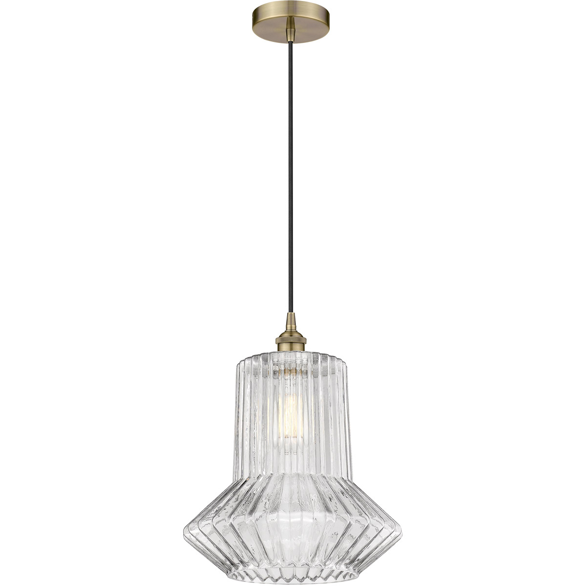 Edison Springwater LED 12 inch Antique Brass Mini Pendant Ceiling Light