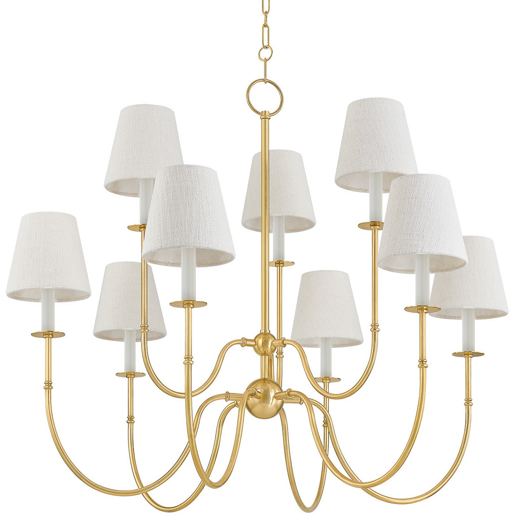 Amina 9 Light 39.25 inch Aged Brass Chandelier Ceiling Light
