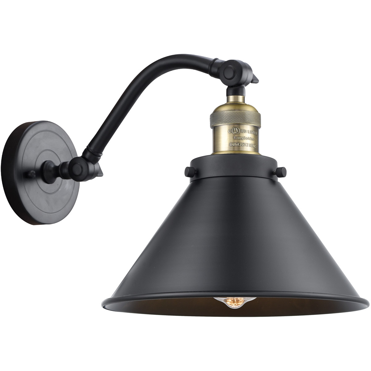 Franklin Restoration Briarcliff 1 Light 8 inch Black Antique Brass Sconce Wall Light, Franklin Restoration