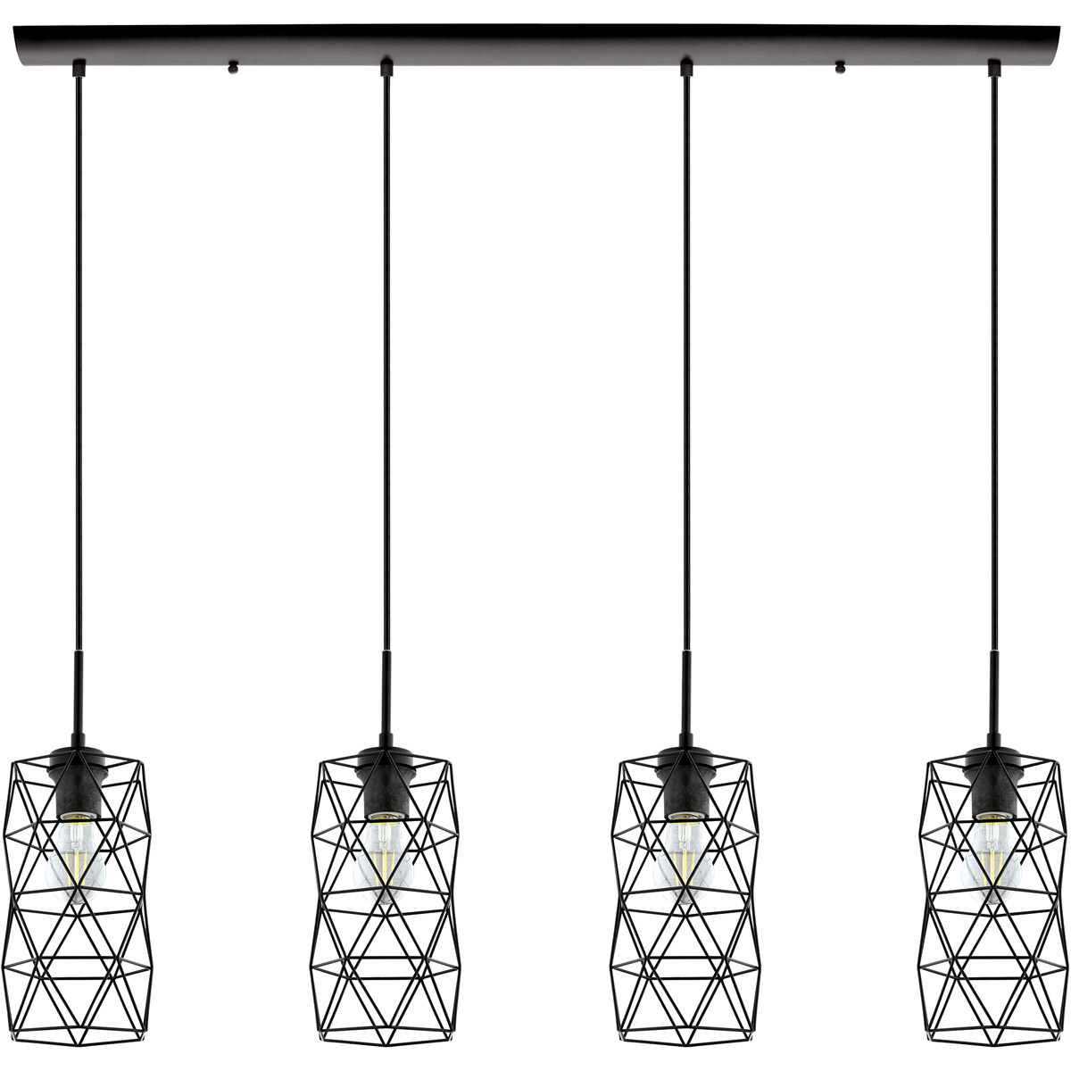 Estevau 2 4 Light 41.14 inch Matte Black Linear Pendant Ceiling Light