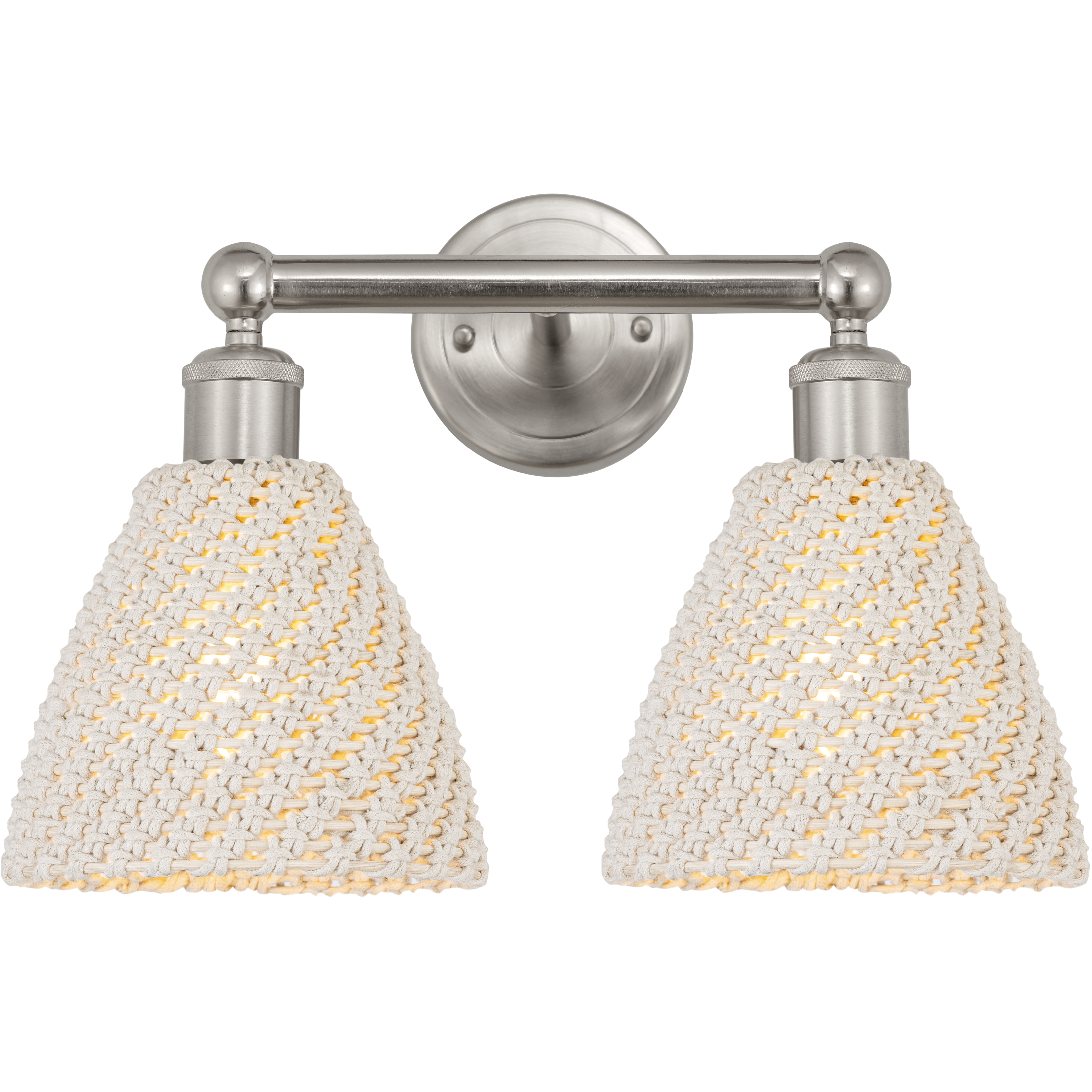 Edison Bristol Natural 2 Light 16.5 inch Brushed Satin Nickel Bath Vanity Light Wall Light