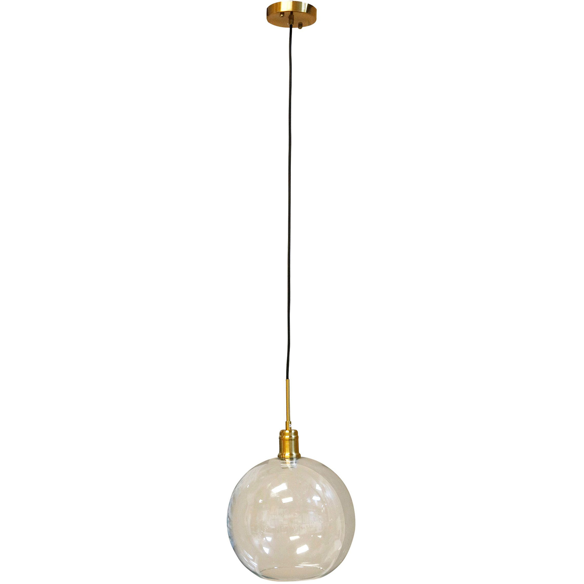 Luca 1 Light 11.75 inch Clear and Brass Pendant Ceiling Light