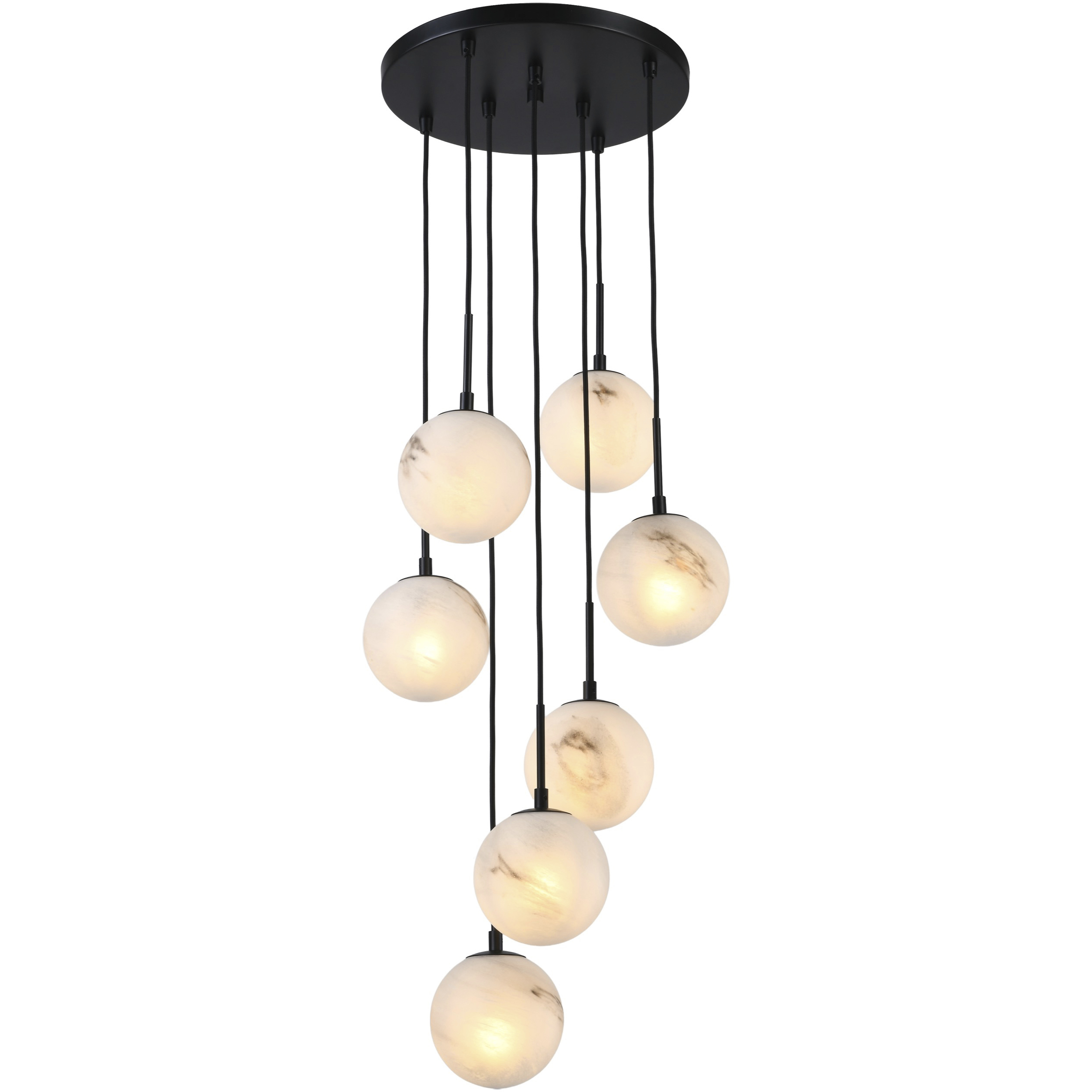 Nightfall 7 Light 18.5 inch Black Pendant Ceiling Light