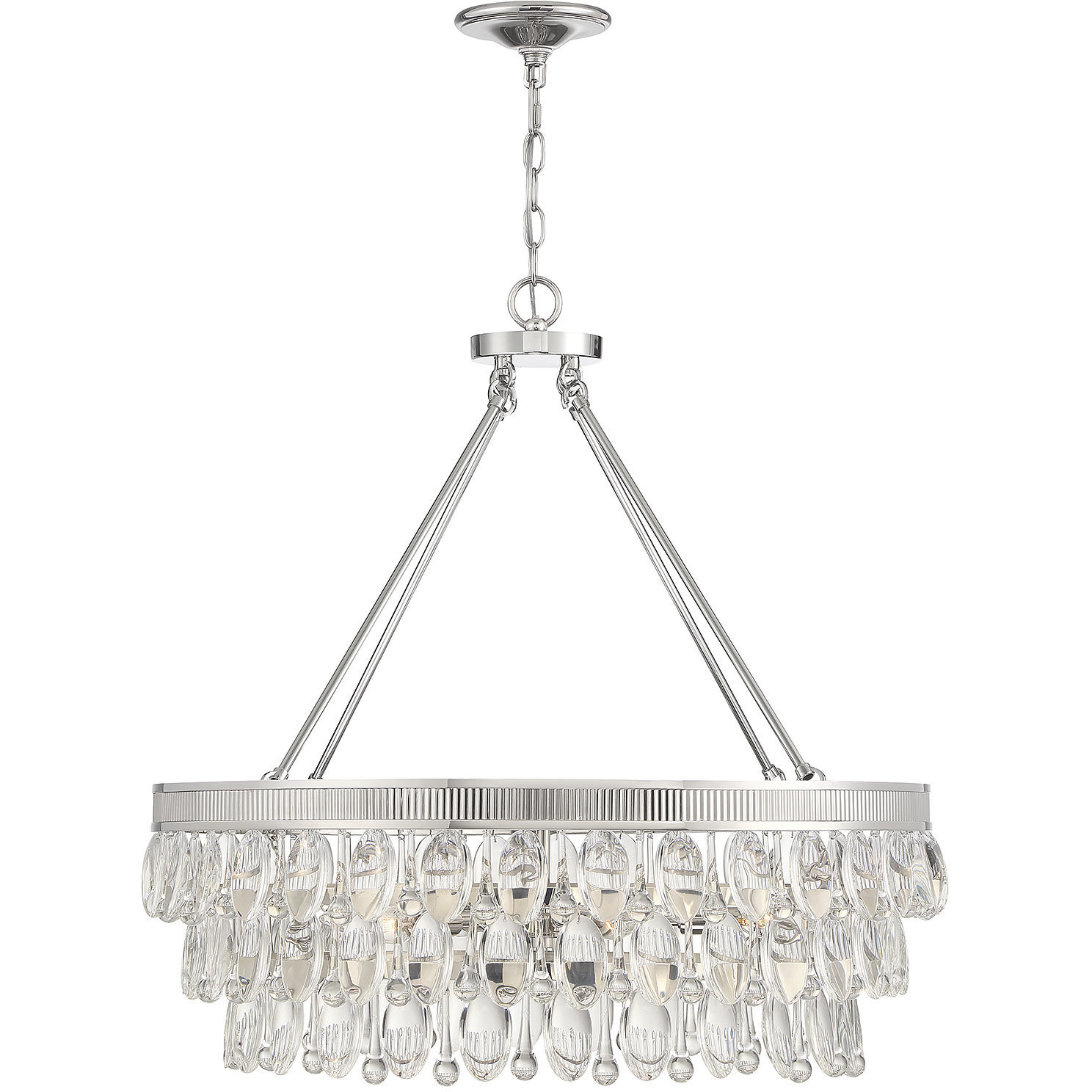 Windham 8 Light 38 inch Polished Nickel Linear Chandelier Ceiling Light