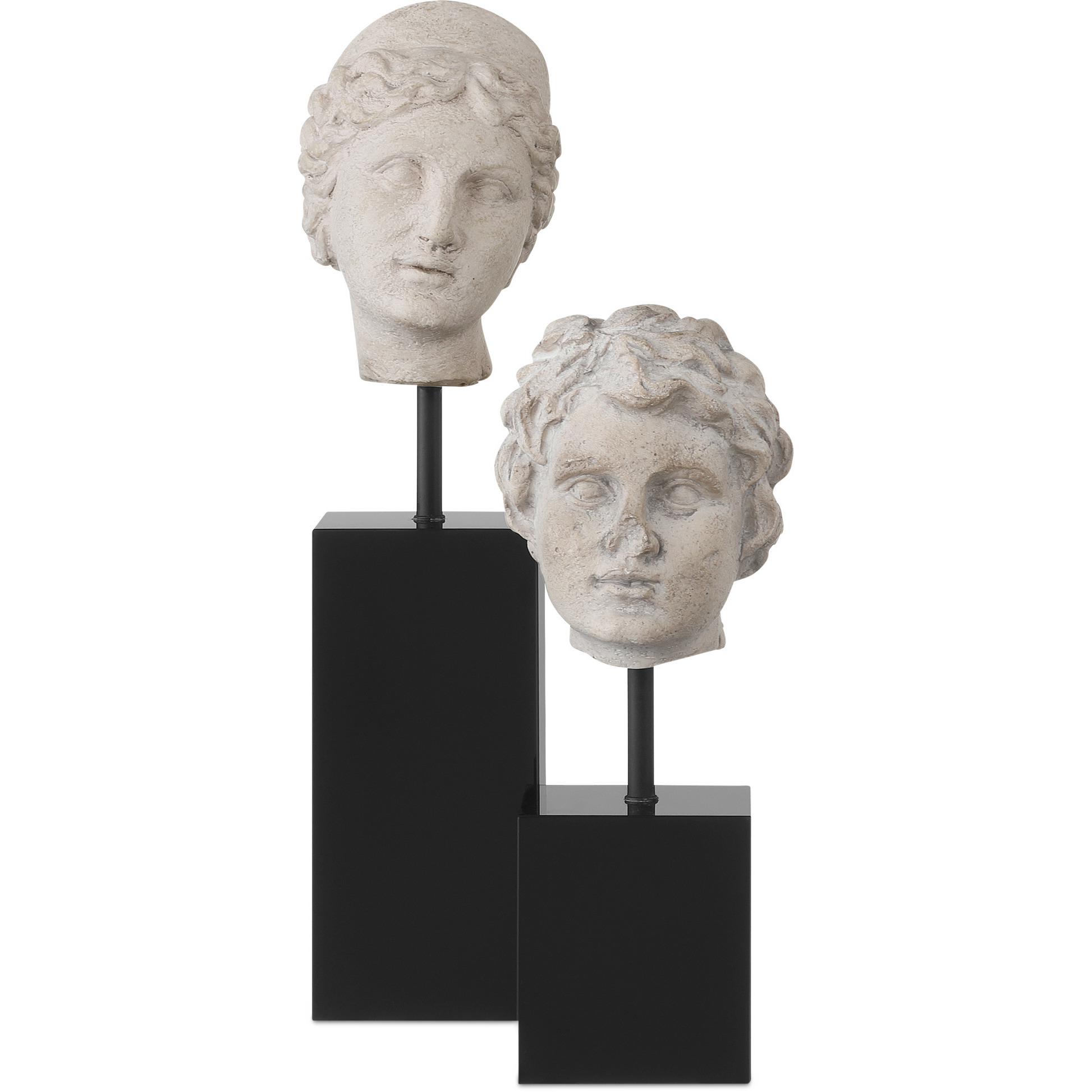 Venus Head on Stand 9 X 3.5 inch Sculptures, Set of 2