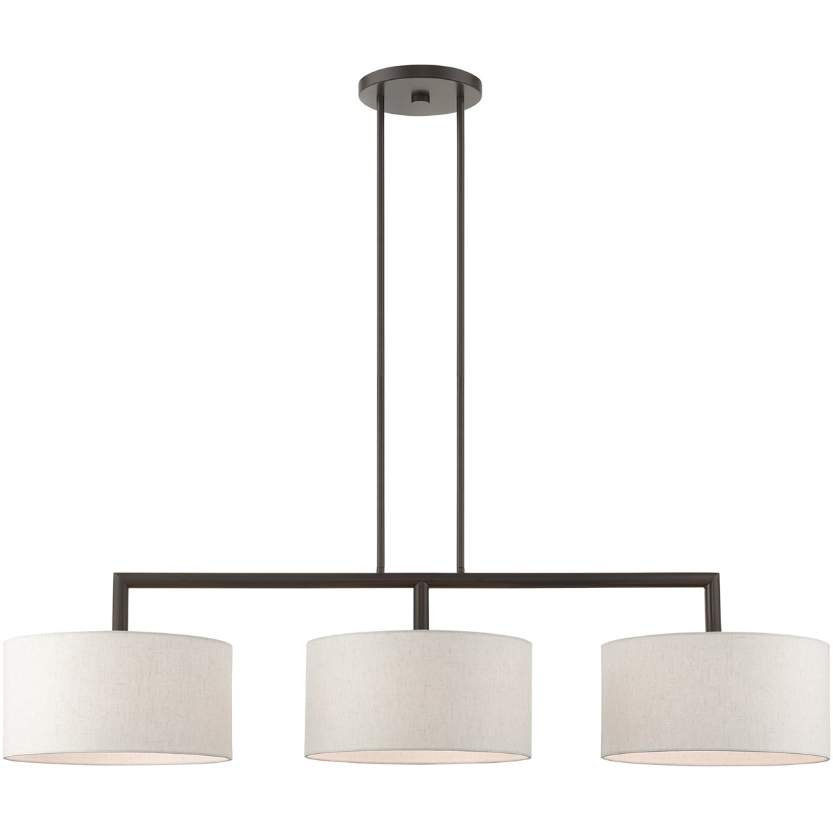 Meridian 3 Light 51 inch English Bronze Linear Chandelier Ceiling Light