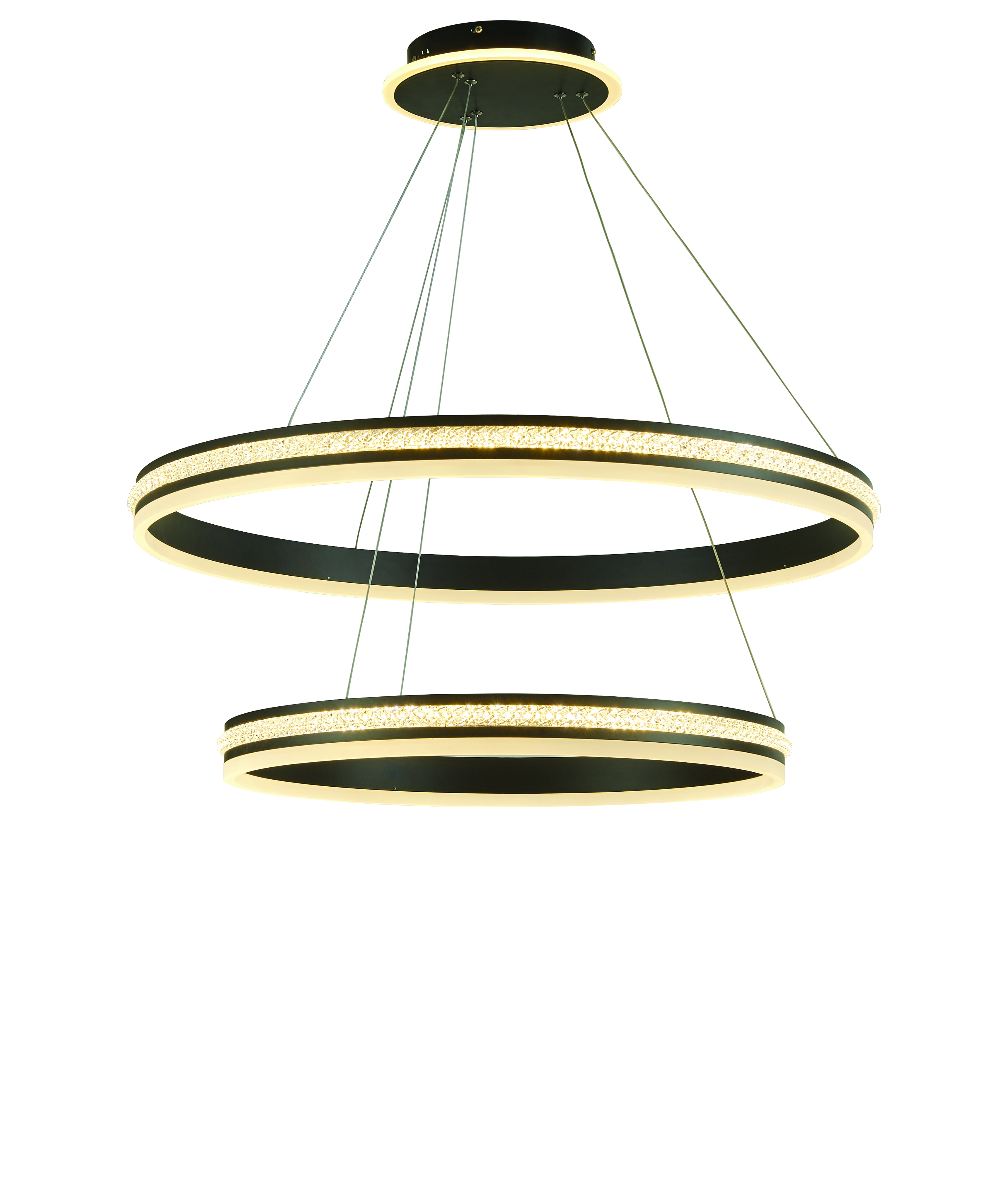 Aurora LED 32 inch Black Dining Chandelier Ceiling Light