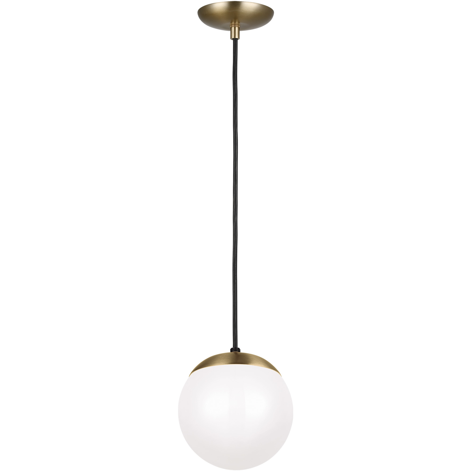 Leo - Hanging Globe 1 Light 8 inch Satin Brass Pendant Ceiling Light