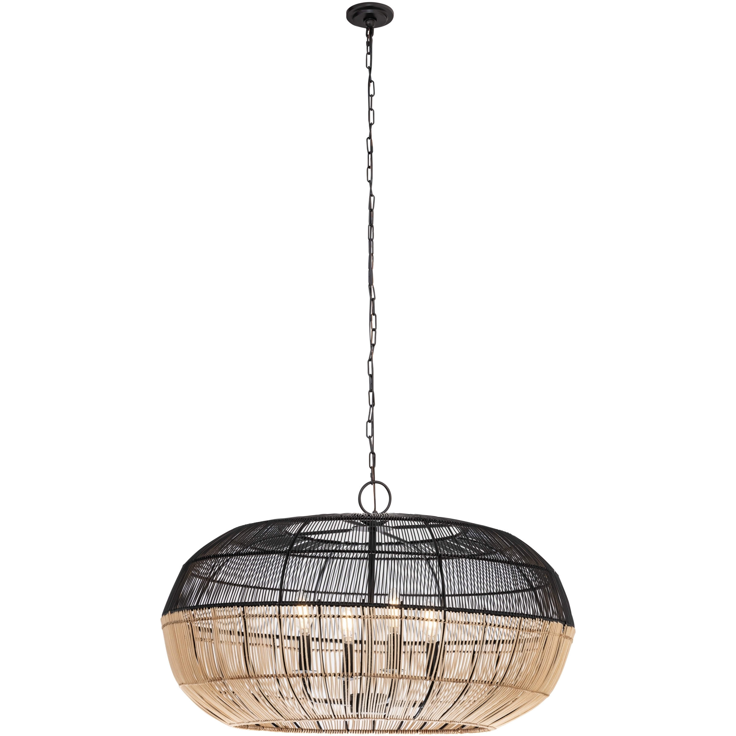 Crescent 4 Light 29 inch Matte Black Pendant Ceiling Light