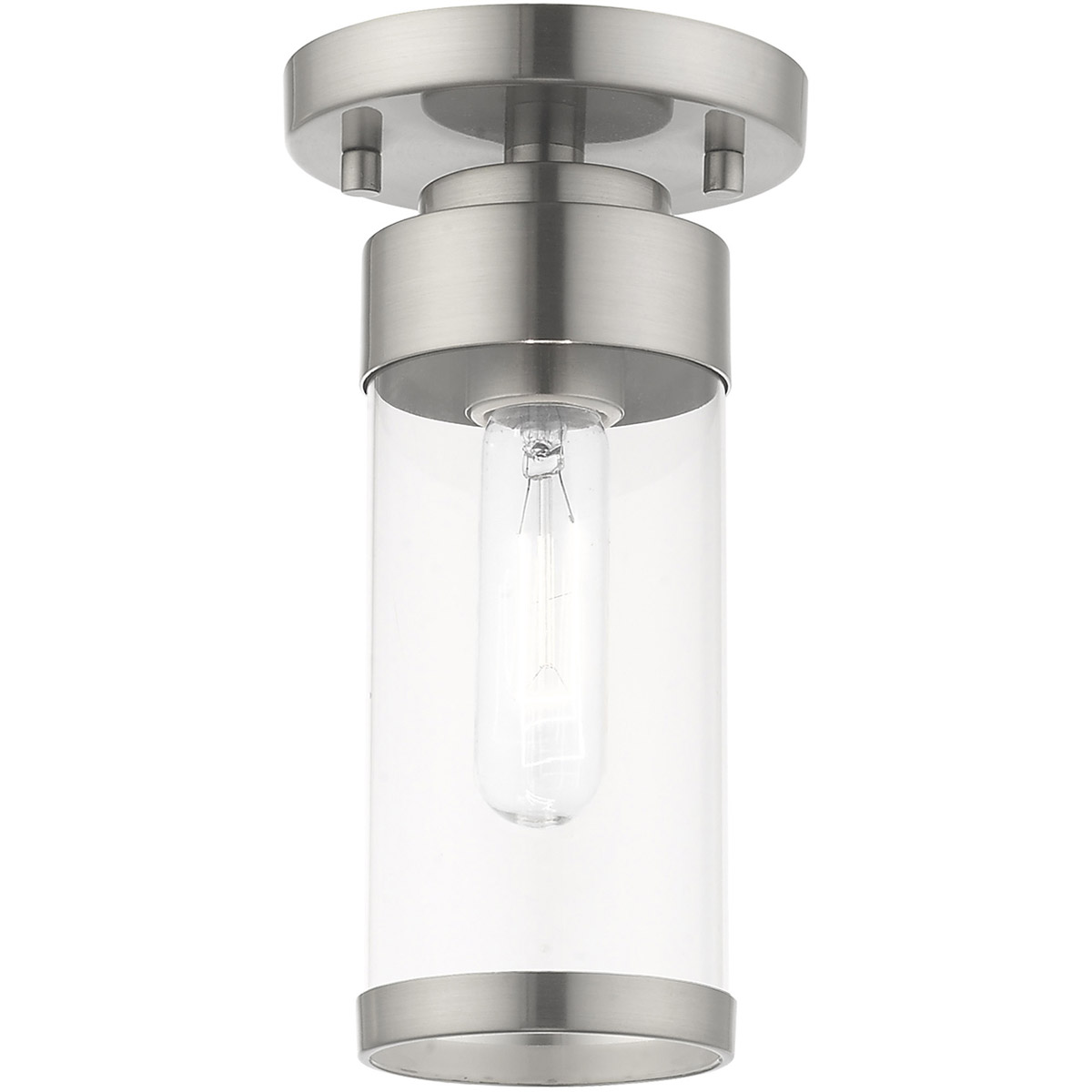 Hillcrest 1 Light 5 inch Brushed Nickel Semi-Flush Mount Ceiling Light