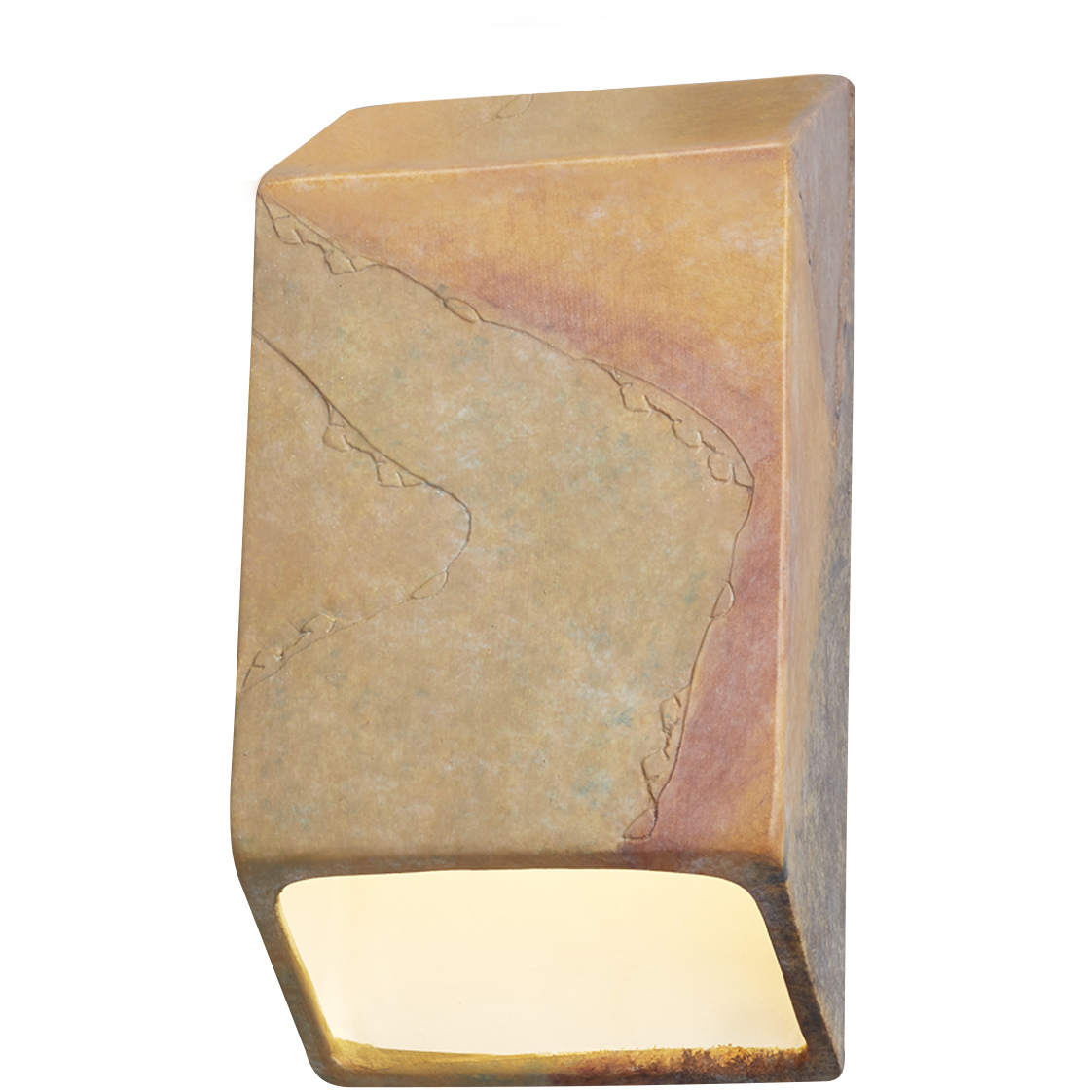 Ambiance LED 5 inch Harvest Yellow Slate ADA Wall Sconce Wall Light, Closed Top Fixture, Tapered Rectangle