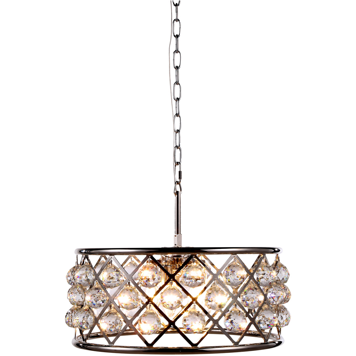 Madison 5 Light 20 inch Polished Nickel Pendant Ceiling Light in Clear, Urban Classic