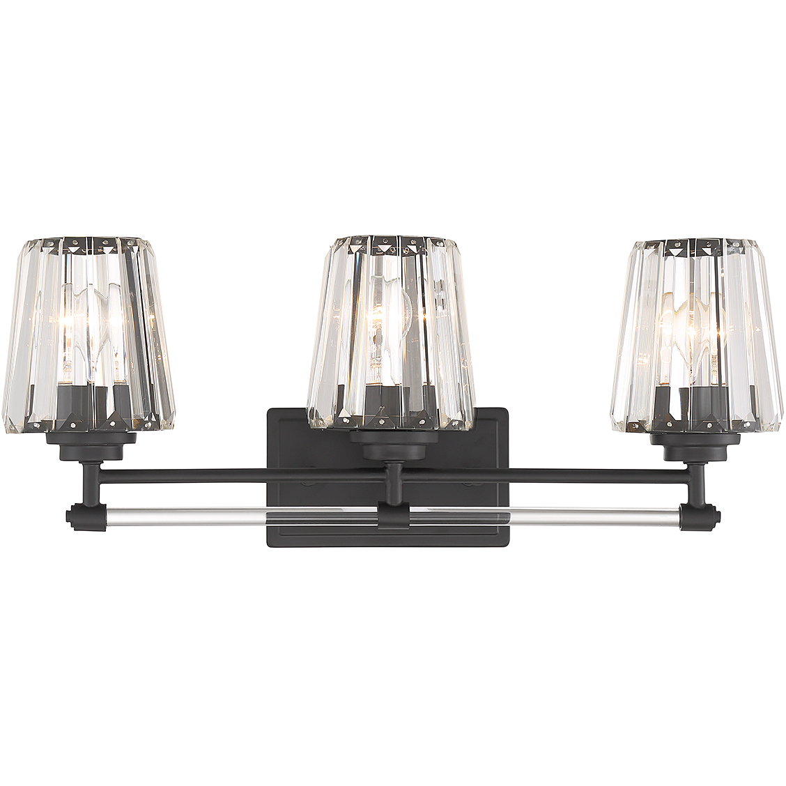Garnet 3 Light 24 inch Black Bathroom Vanity Light Wall Light