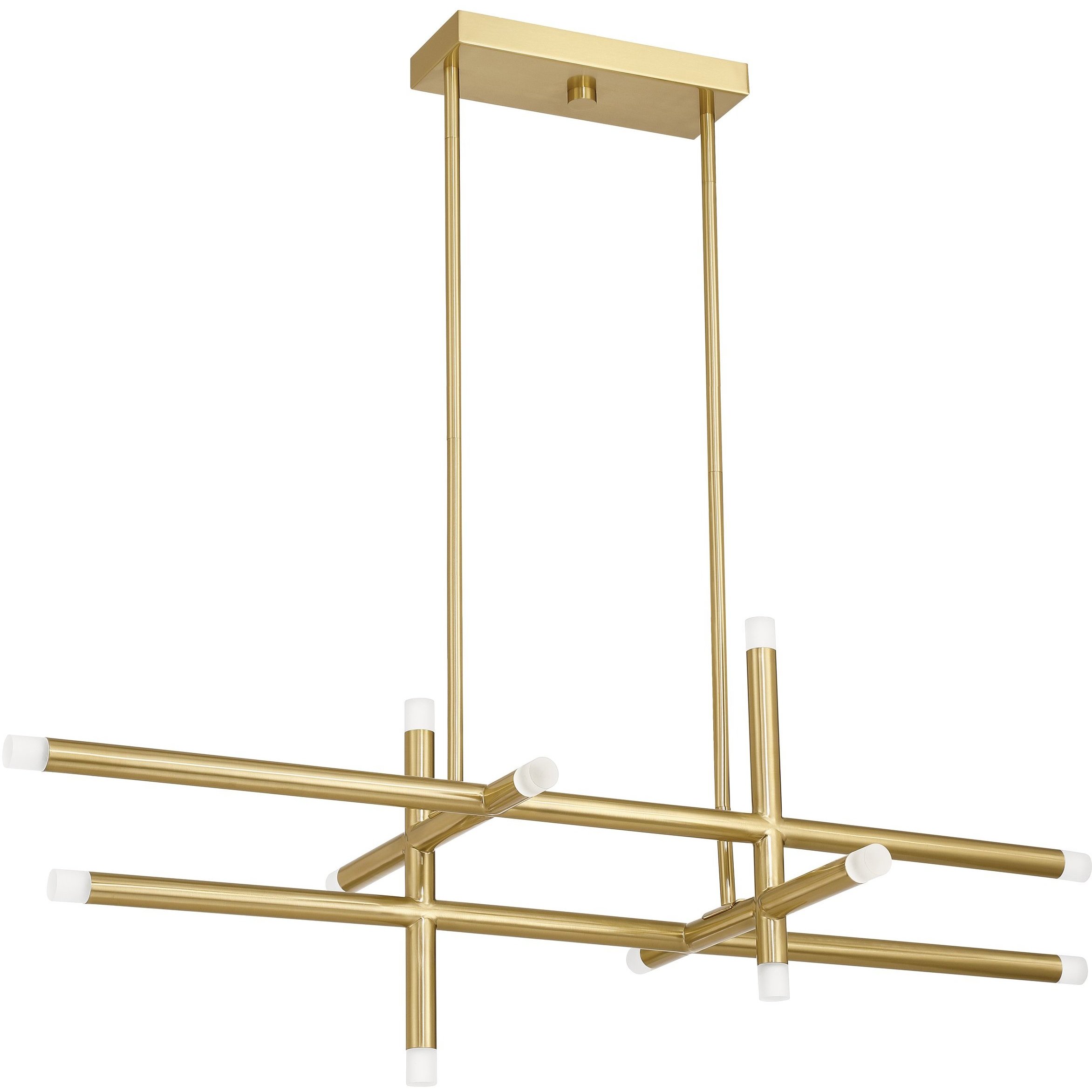 Manhattan LED 48 inch Brushed Gold Linear Chandelier Ceiling Light