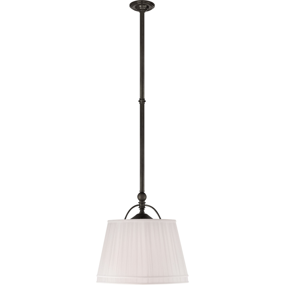 Chapman & Myers Sloane 2 Light 15.5 inch Bronze Single Shop Pendant Ceiling Light in Linen