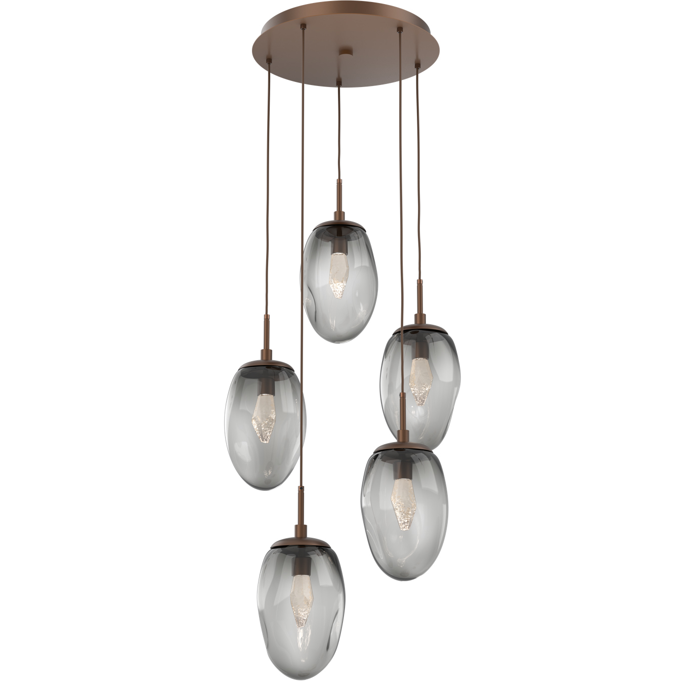 Meteo LED LED Burnished Bronze Chandelier Ceiling Light, Round Multi-Pendant