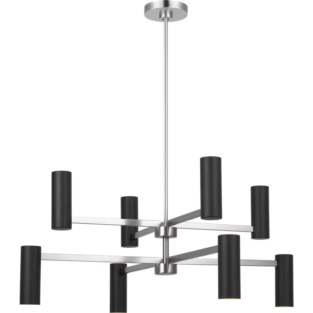 Zentro 8 Light 36 inch Brushed Nickel Chandelier Ceiling Light in Incandescent