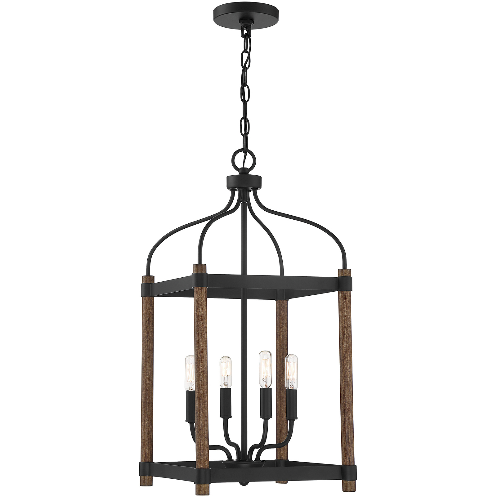 Eagen 4 Light 13 inch Darkwood with Black Accents Pendant Ceiling Light in Darkwood/Black