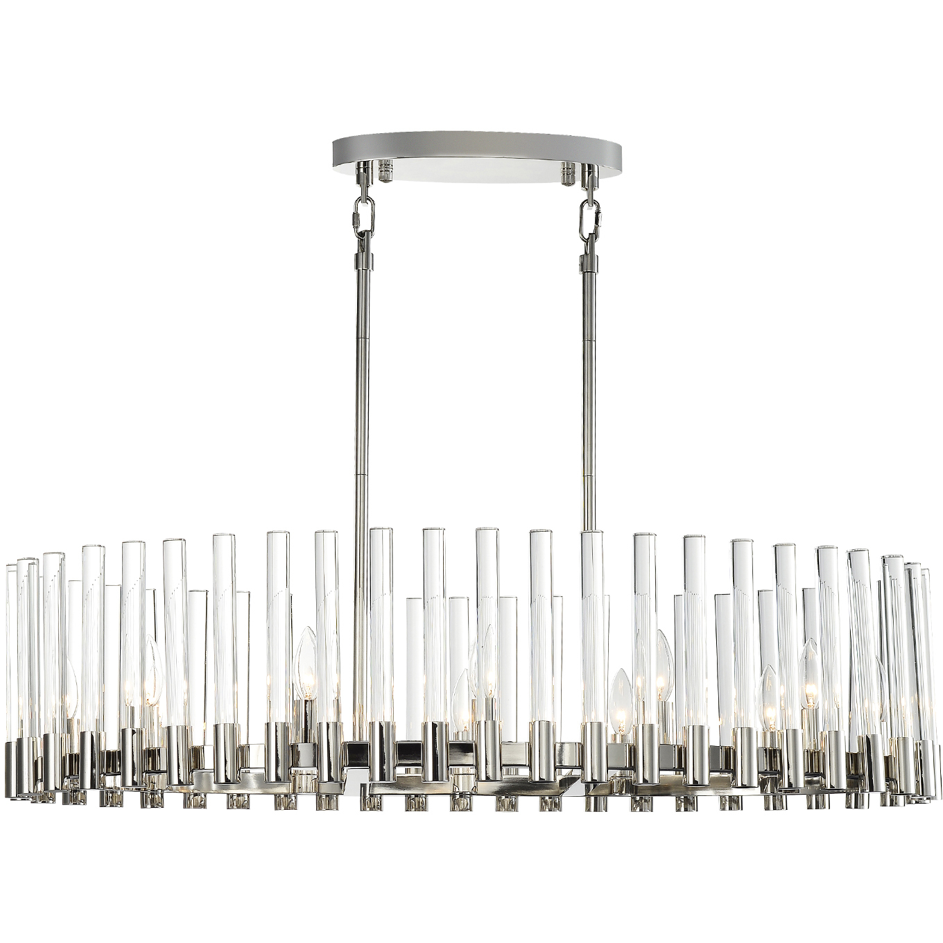 Julian 12 Light 51 inch Polished Nickel Linear Chandelier Ceiling Light