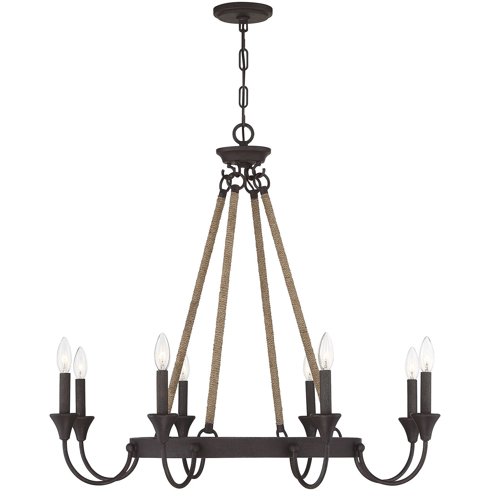 Sienna 8 Light 34 inch Artisan Rust Chandelier Ceiling Light