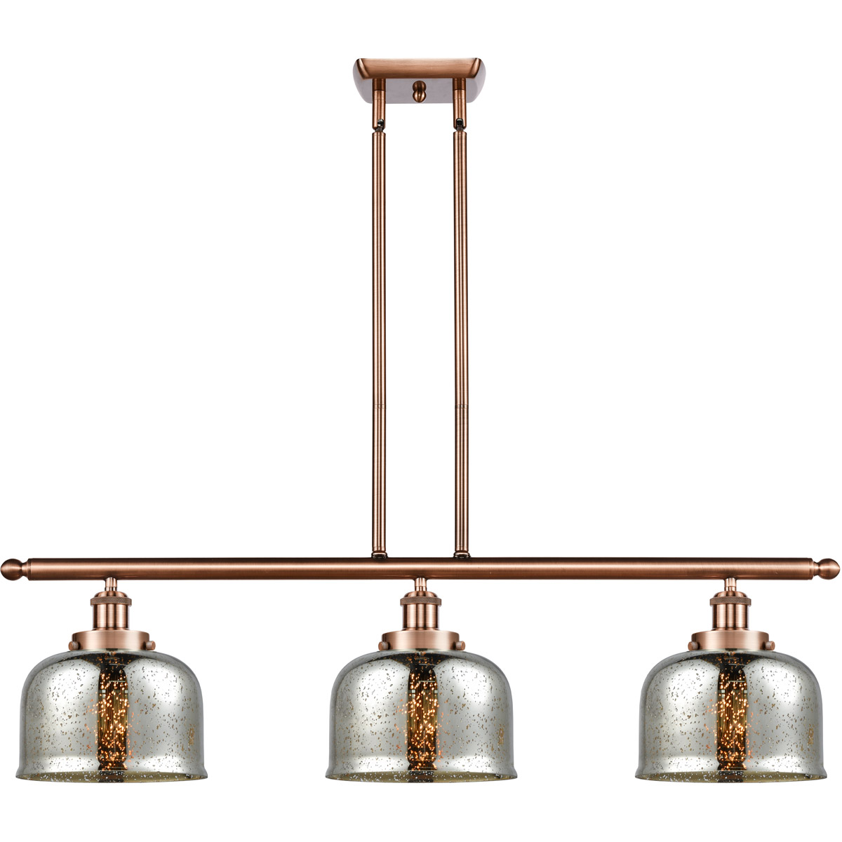Ballston Bell 3 Light 36 inch Antique Copper Island Light Ceiling Light